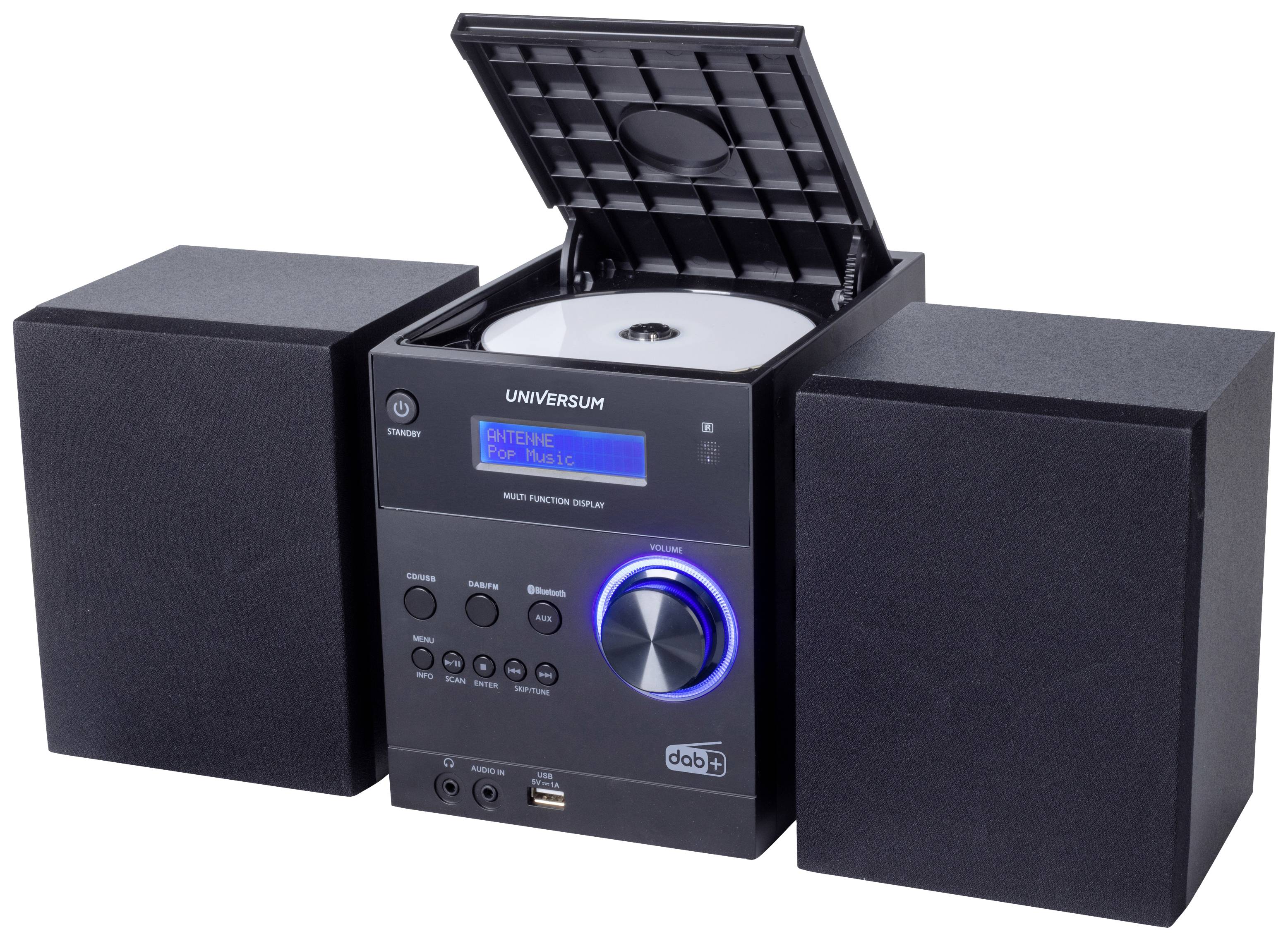 UNIVERSUM MS 300-21 Stereoanlage AUX, Bluetooth®, CD, DAB+, UKW, USB, Akku-Ladefunktion, Inkl. Fern