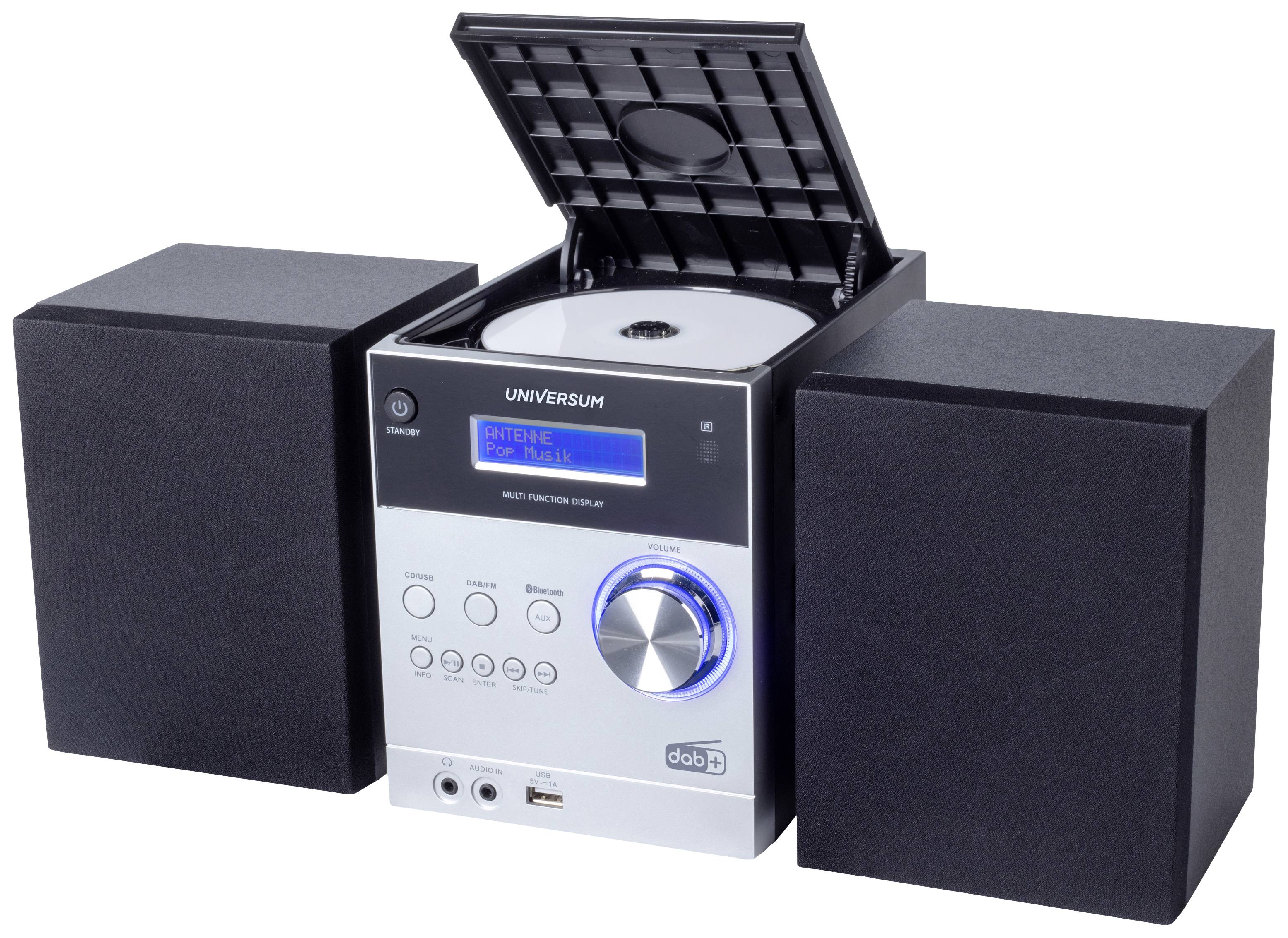 UNIVERSUM MS 300-21 Stereoanlage AUX, Bluetooth®, CD, DAB+, UKW, USB, Akku-Ladefunktion, Inkl. Fernbedienung, Inkl