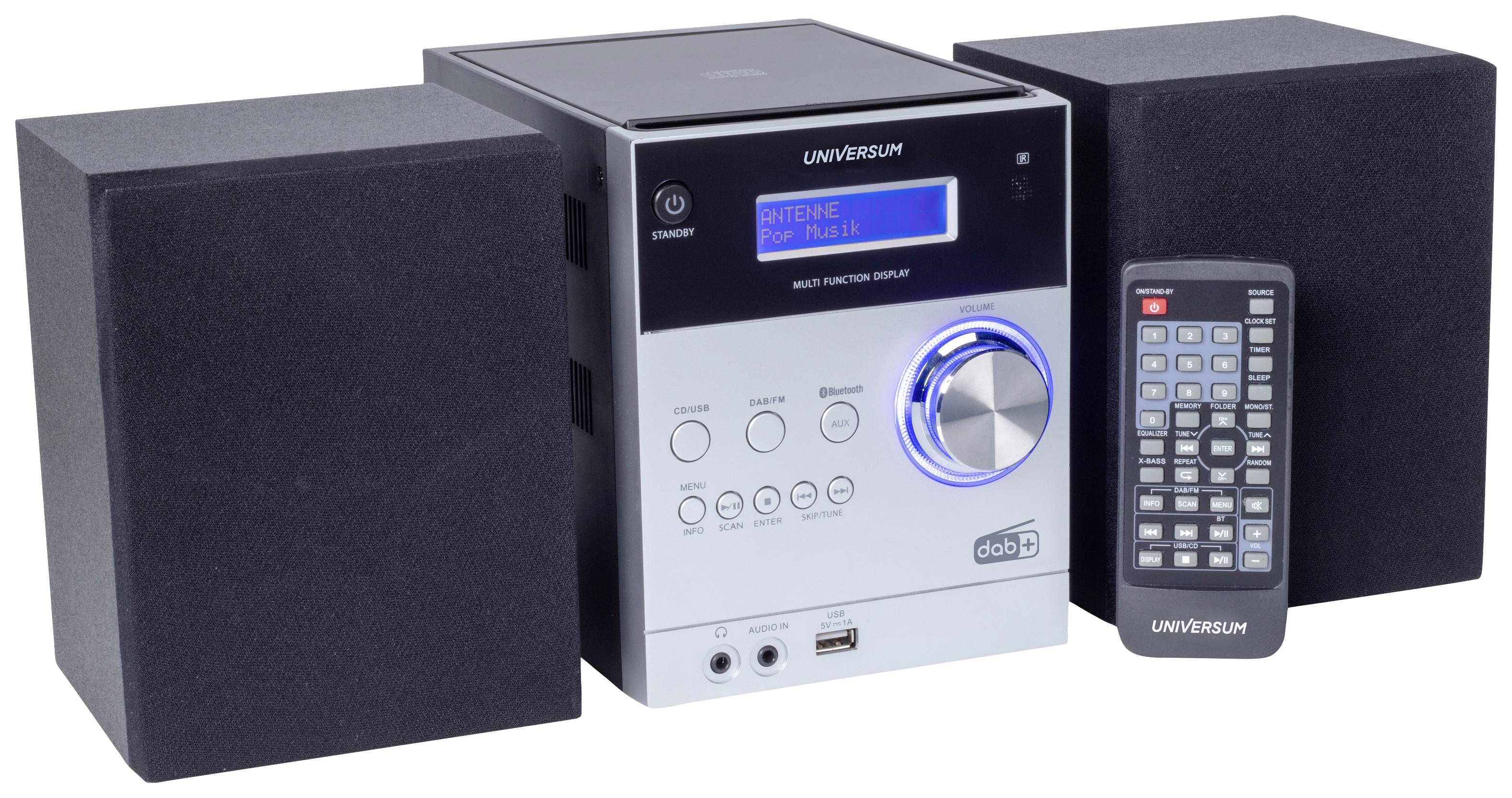 UNIVERSUM MS 300-21 Stereoanlage AUX, Bluetooth®, CD, DAB+, UKW, USB, Akku-Ladefunktion, Inkl. Fernbedienung, Inkl