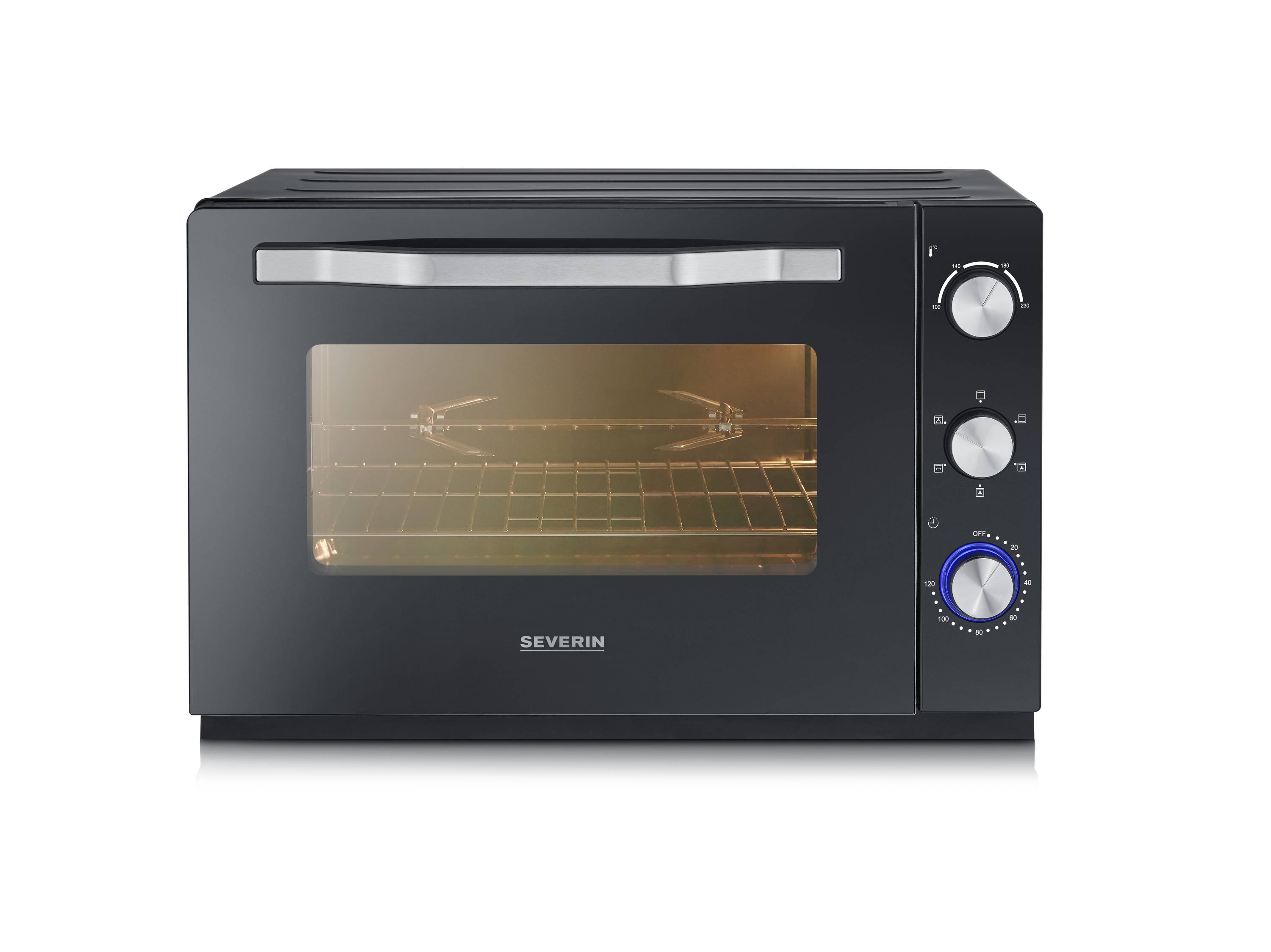Severin 2073 Minibackofen Timerfunktion, Grillfunktion, mit Pizzastein 60l