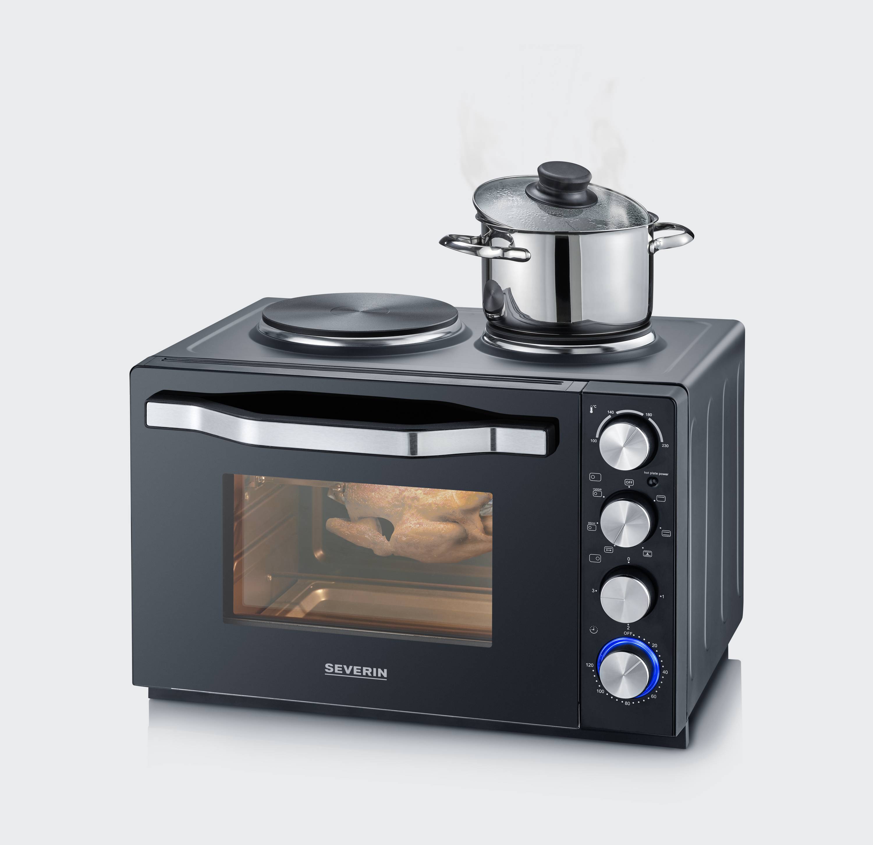 Severin 2074 Minibackofen Timerfunktion, Grillfunktion, mit Kochfunktion, Kontrollleuchte 30l