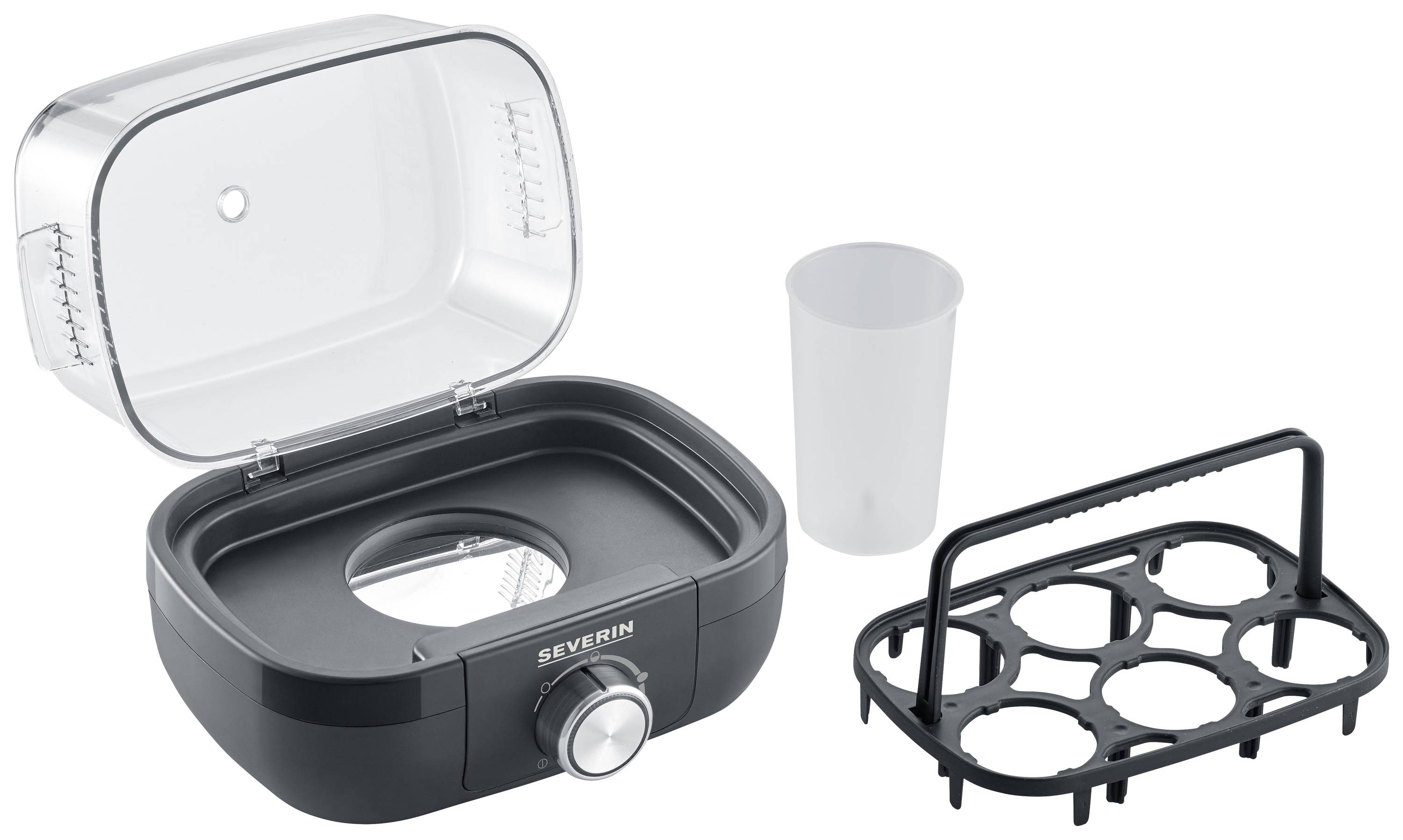 Severin EK 3166 Eierkocher BPA-frei, mit Messbecher, mit Eierstecher Schwarz