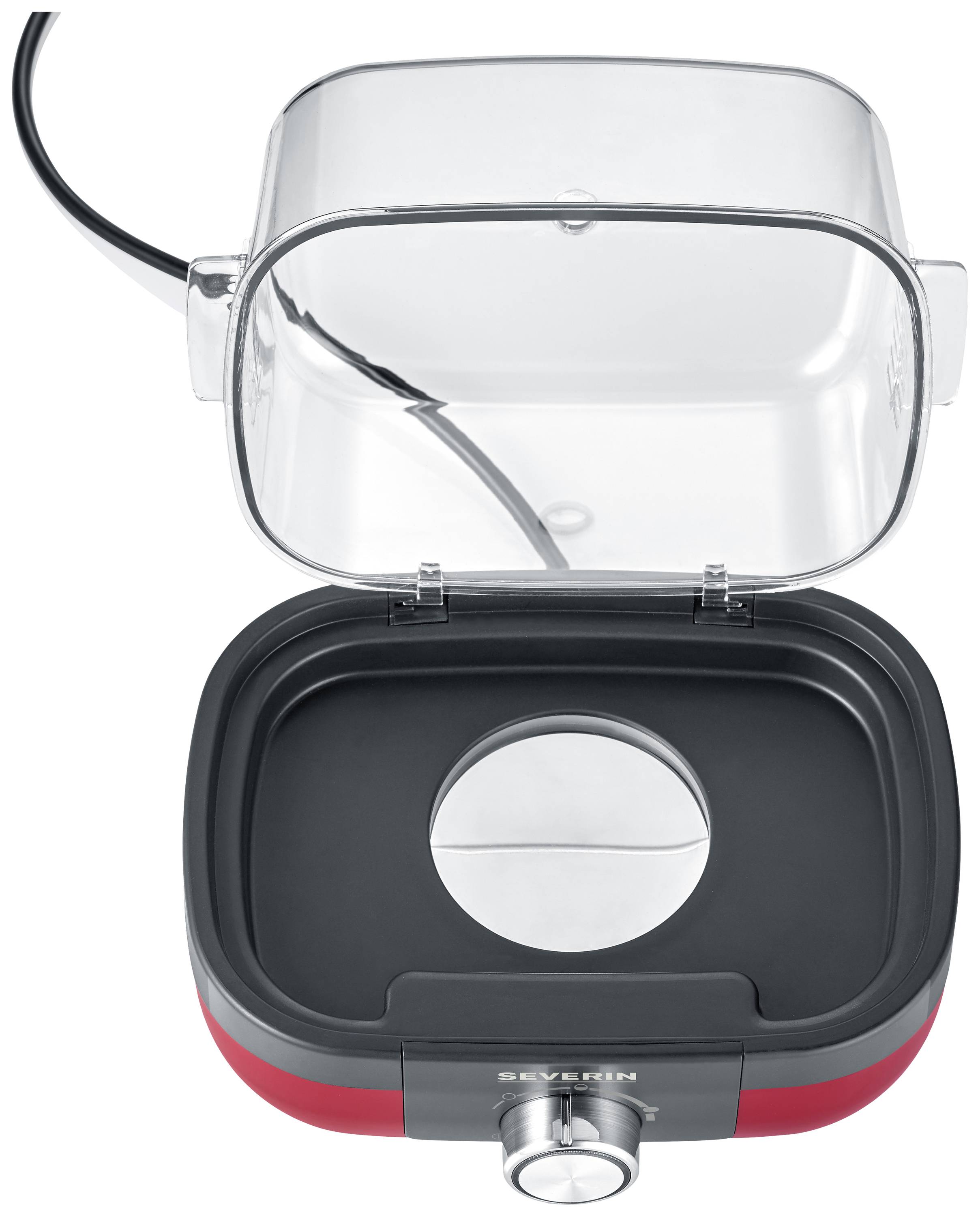 Severin 3168 Eierkocher BPA-frei, mit Messbecher, mit Eierstecher Rot (metallic), Schwarz