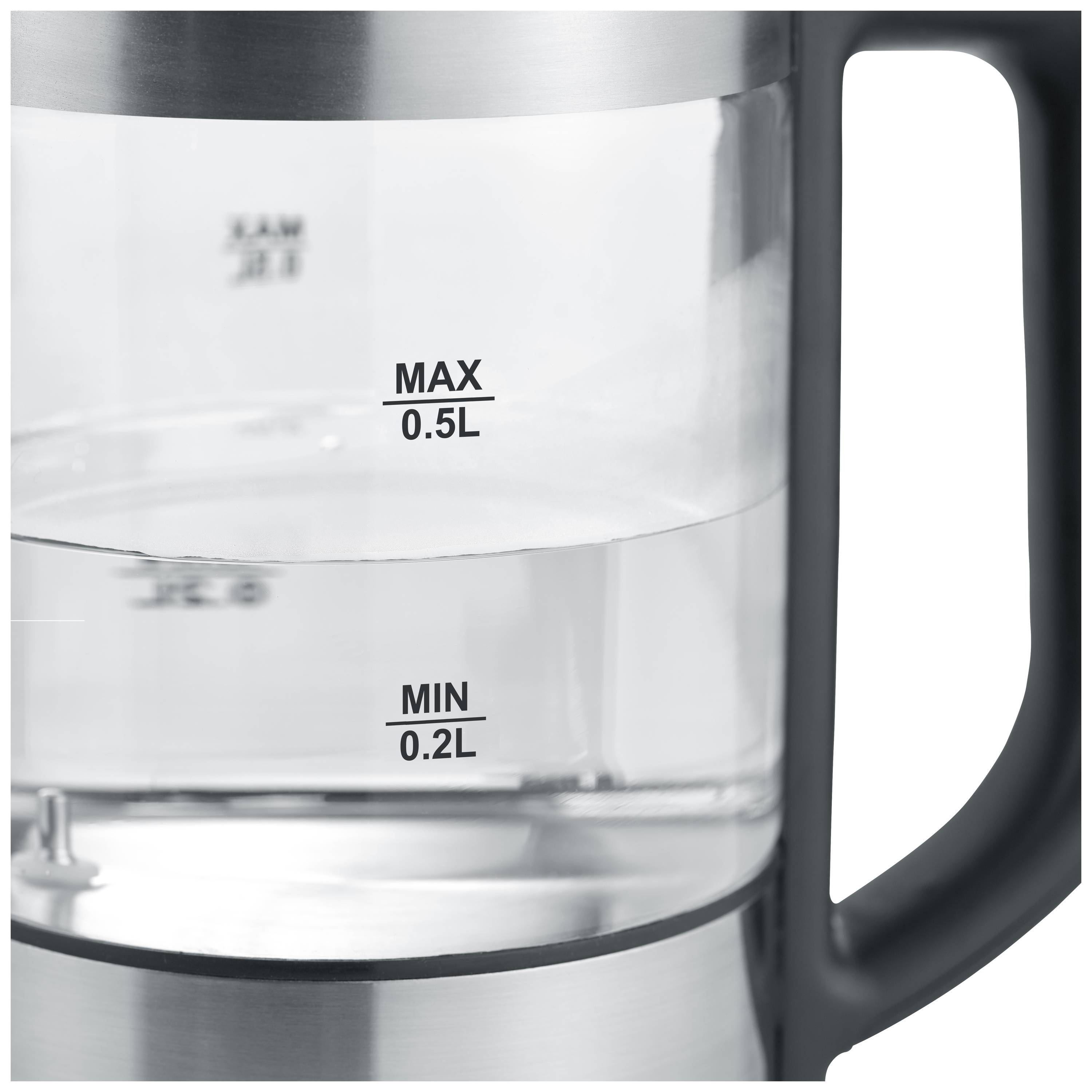 Severin WK 3458 Wasserkocher schnurlos, BPA-frei Edelstahl, Schwarz Fassungsvermögen: 0.5l
