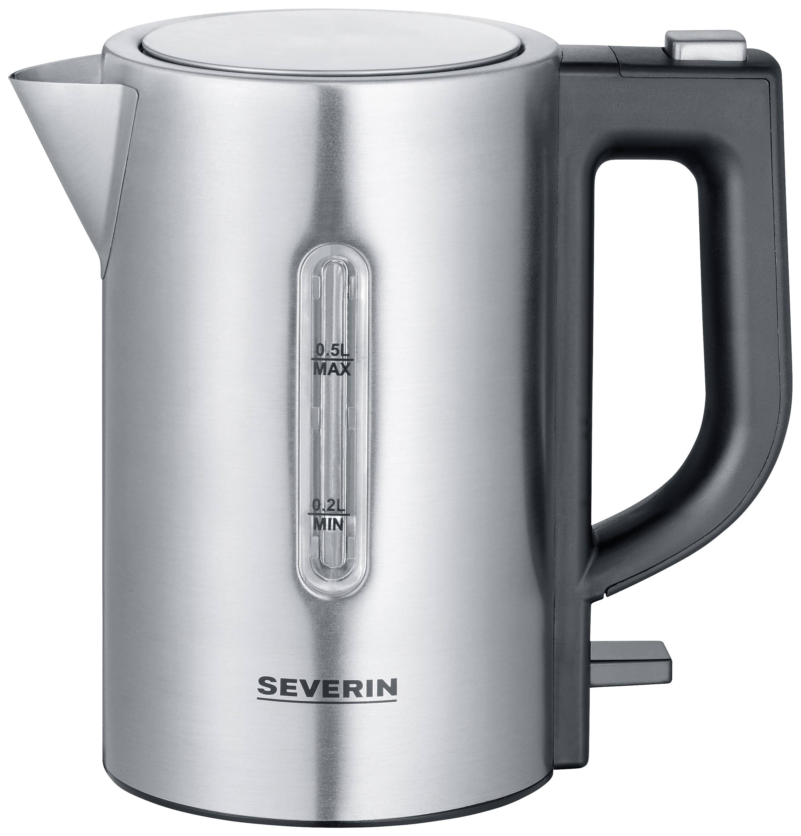 Severin WK 3647 Wasserkocher BPA-frei Edelstahl, Schwarz Fassungsvermögen: 0.5 l