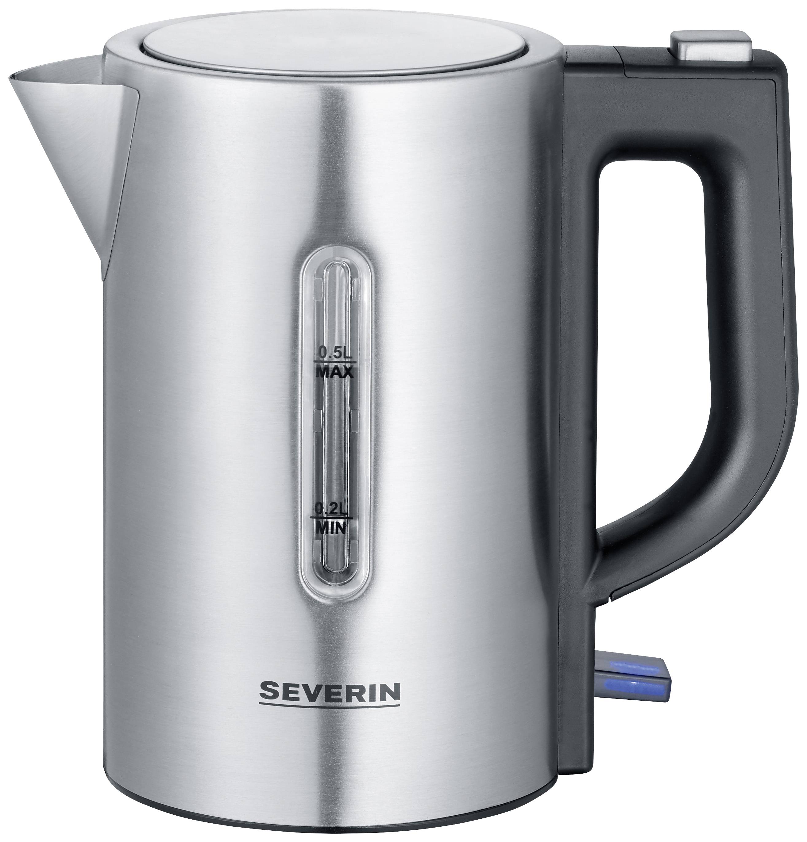 Severin WK 3647 Wasserkocher BPA-frei Edelstahl, Schwarz Fassungsvermögen: 0.5l
