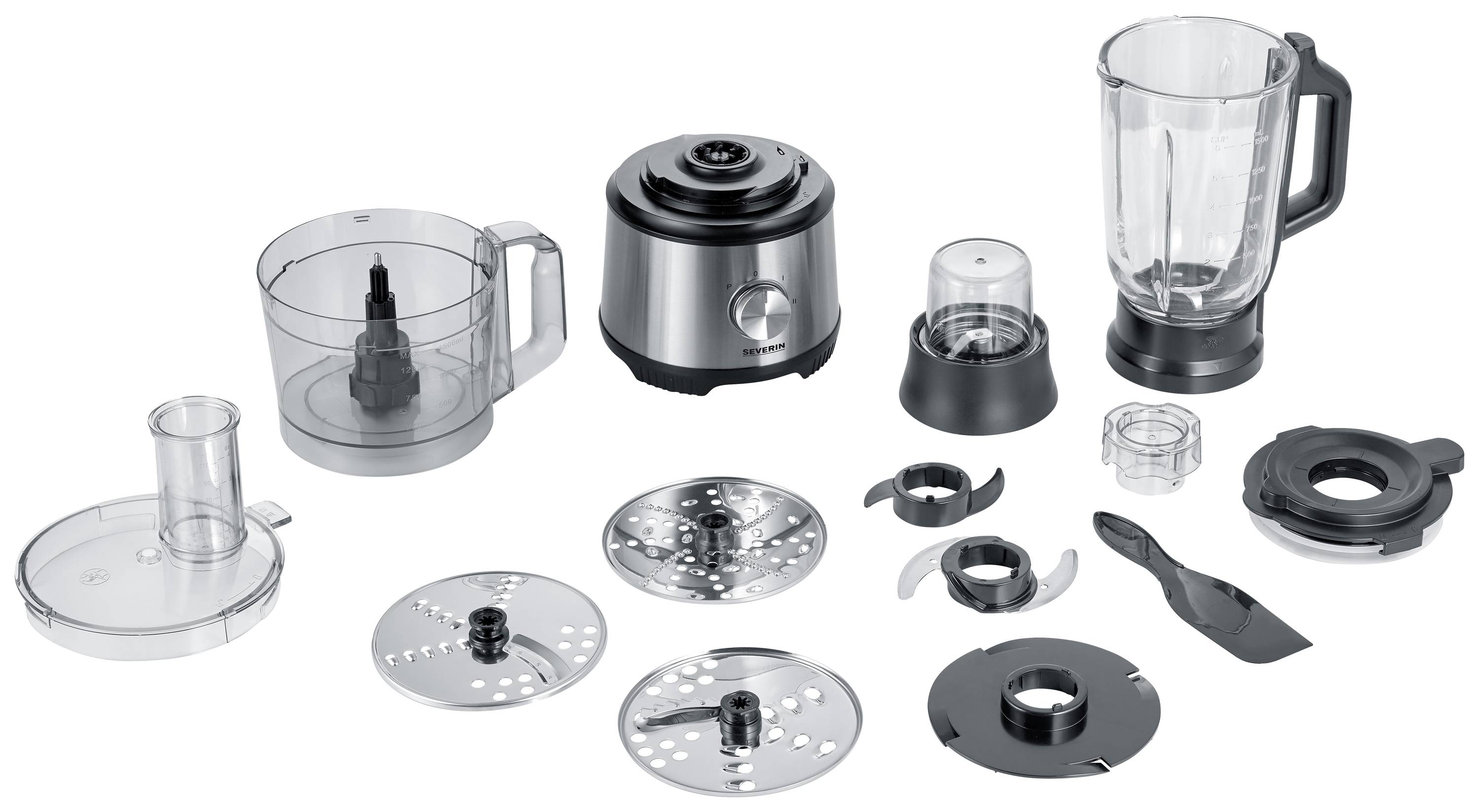Severin KM 3892 Küchenmaschine 1200W Silber, Schwarz