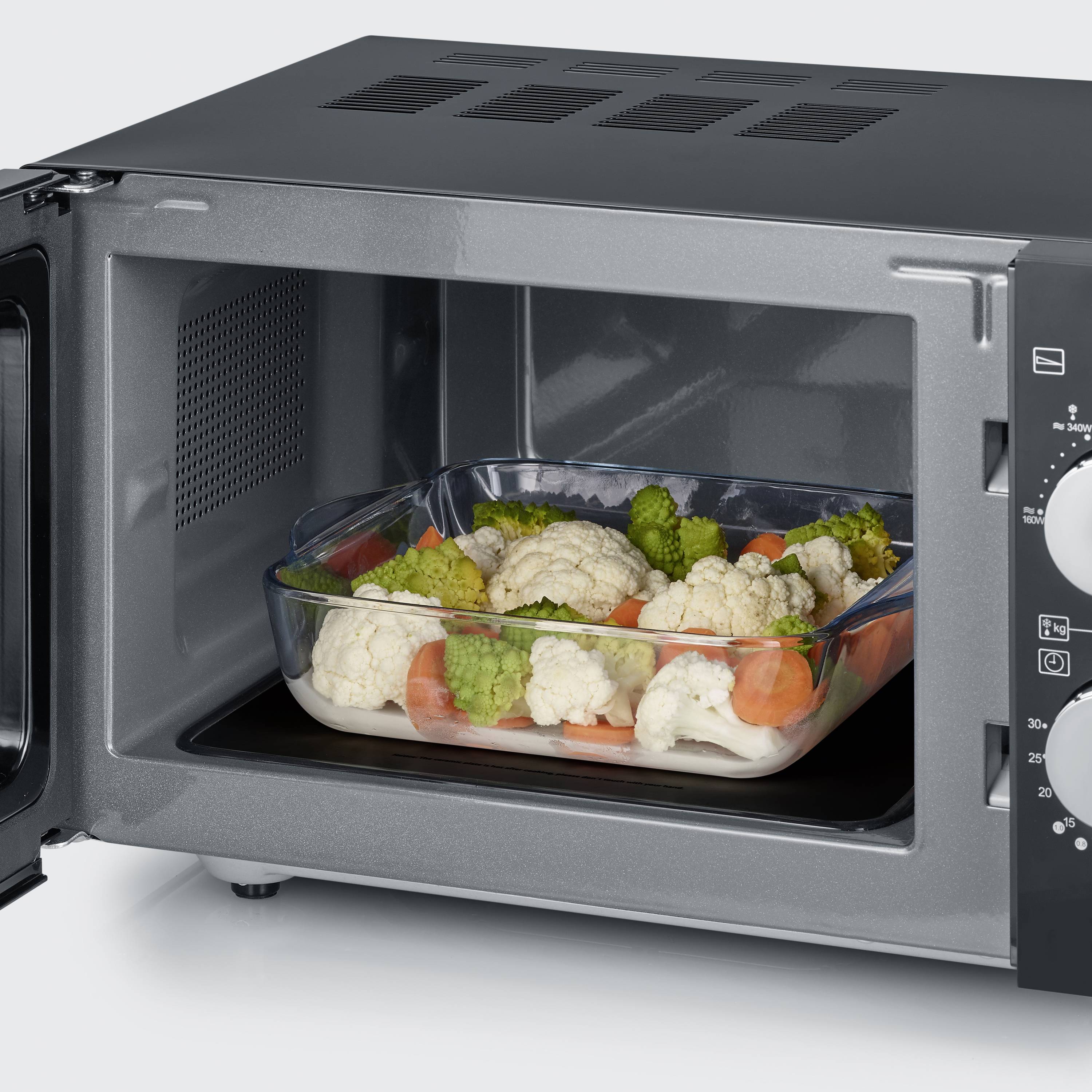 Severin MW 7762 Mikrowelle Schwarz, Edelstahl 800W Grillfunktion