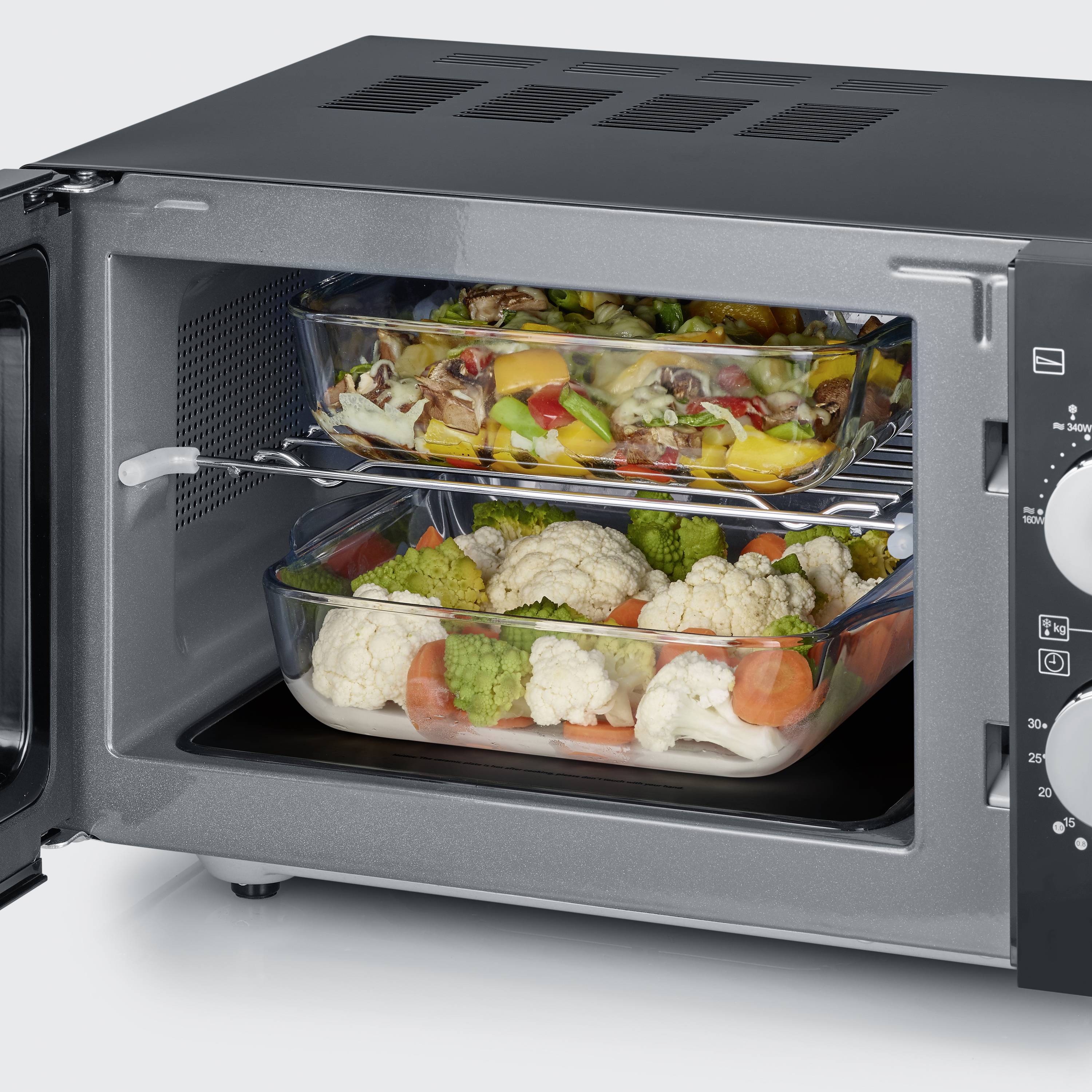 Severin MW 7762 Mikrowelle Schwarz, Edelstahl 800W Grillfunktion