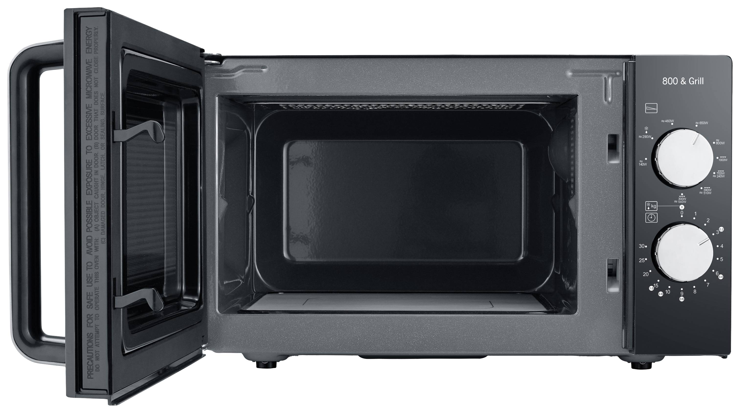 Severin MW 7762 Mikrowelle Schwarz, Edelstahl 800W Grillfunktion