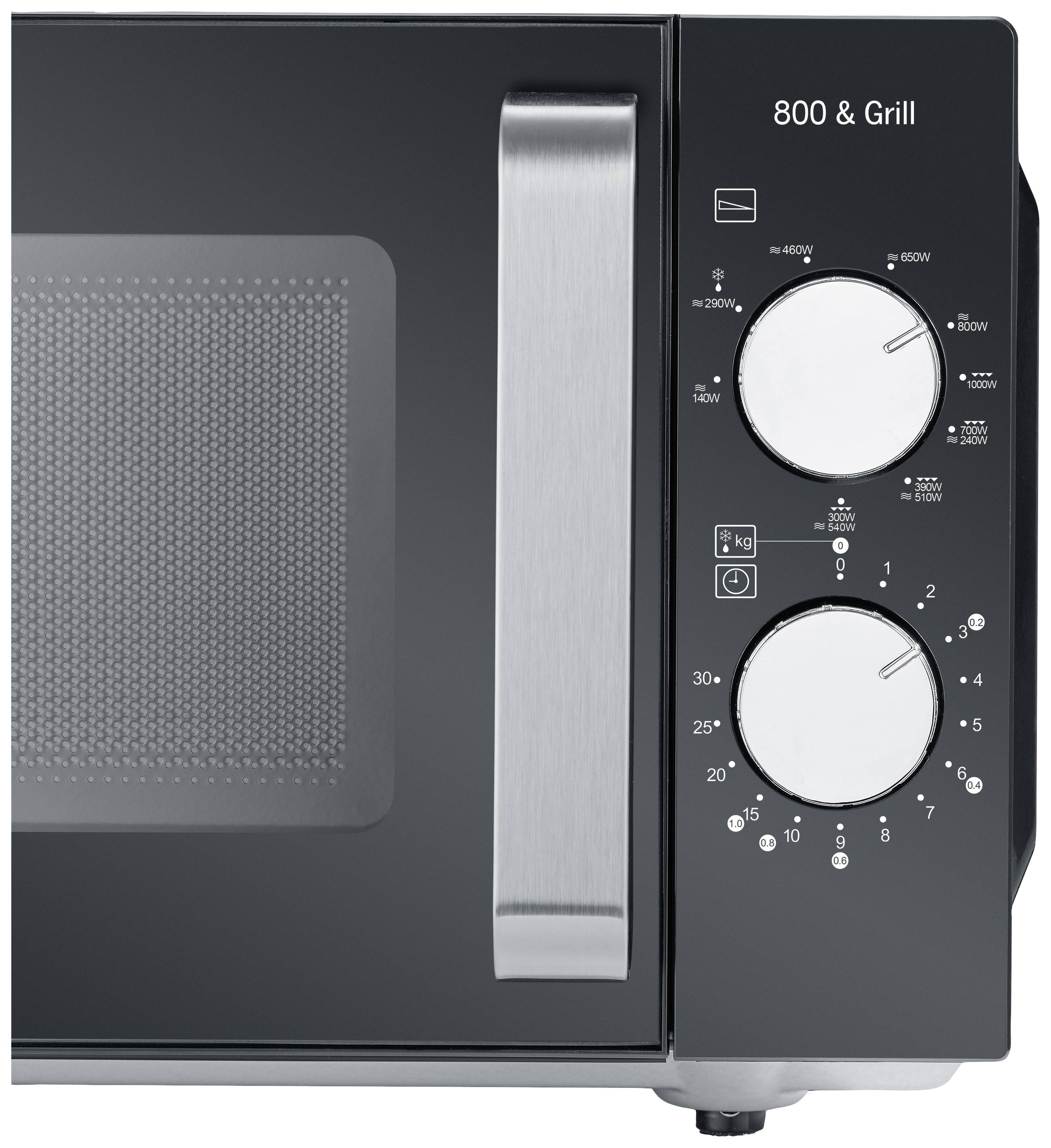 Severin MW 7762 Mikrowelle Schwarz, Edelstahl 800W Grillfunktion