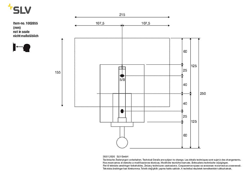 SLV KENKUA SPOT 1002855 LED-Wandleuchte E27 40W Chrom