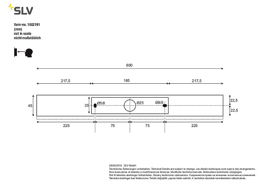 SLV MARYLIN 60 1002191 LED-Wandleuchte LED fest eingebaut 15W Chrom