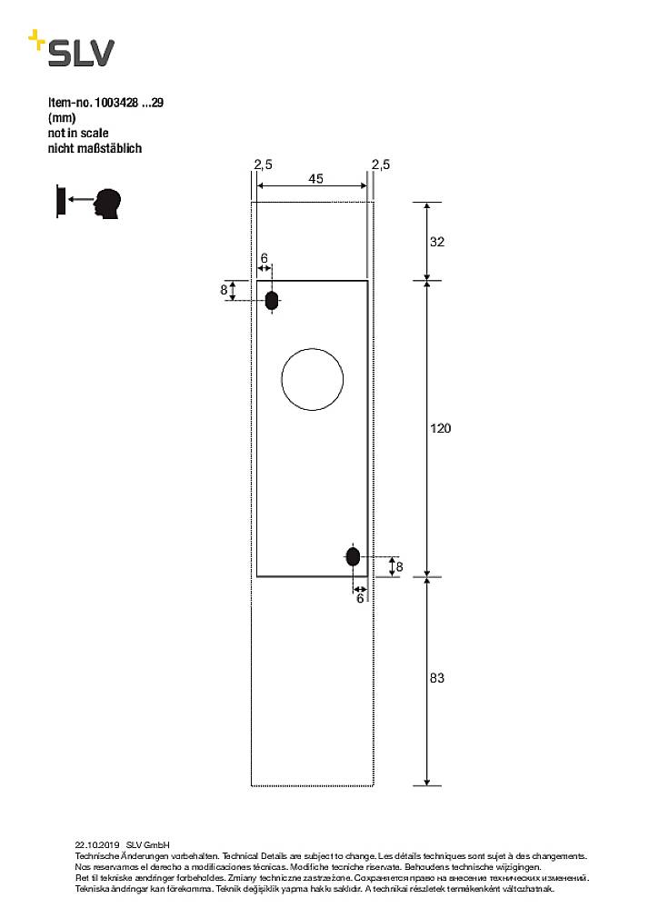 SLV QUADRASS SPOT 1003428 LED-Wandleuchte E27 2W Schwarz