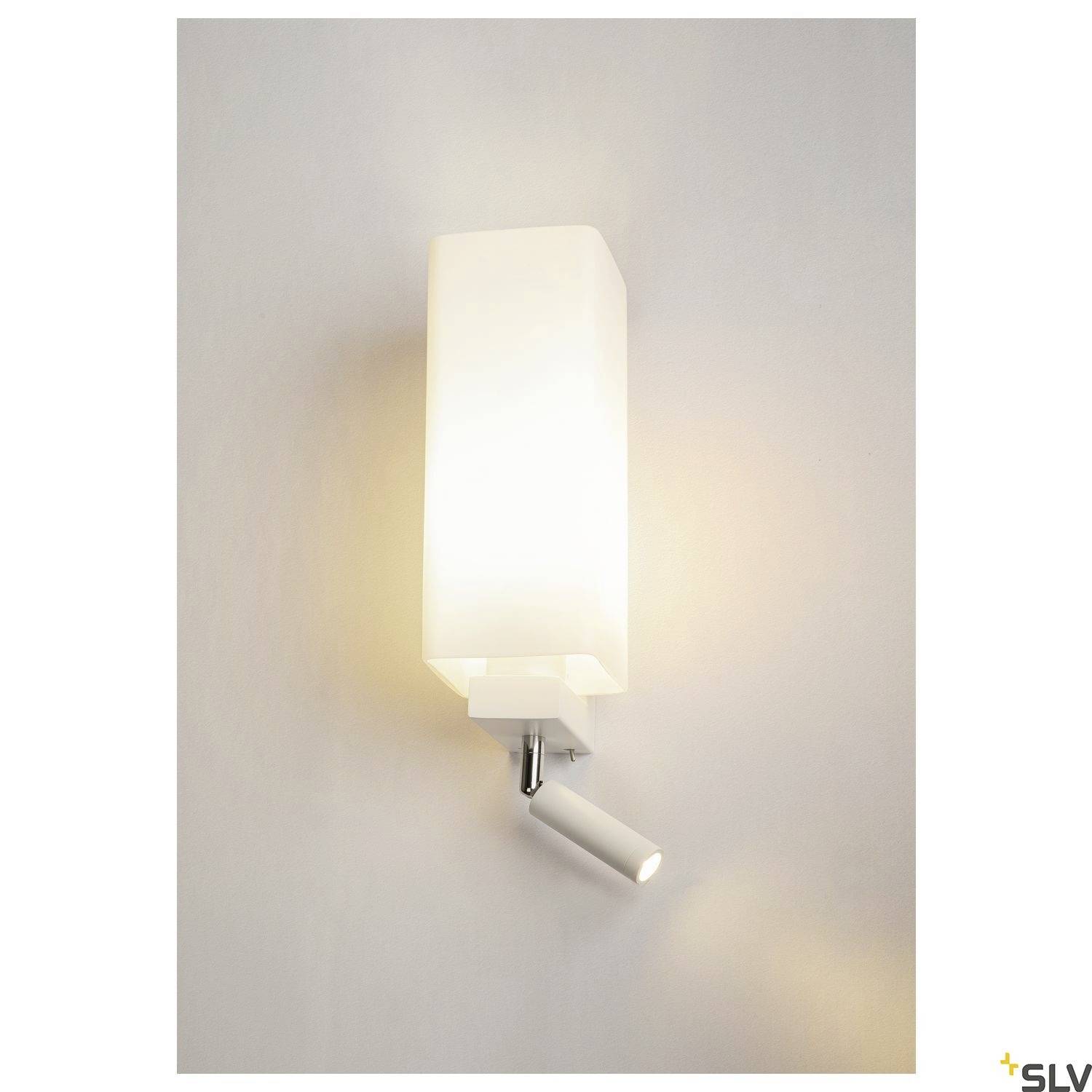 SLV QUADRASS SPOT 1003429 LED-Wandleuchte E27 2W Weiß