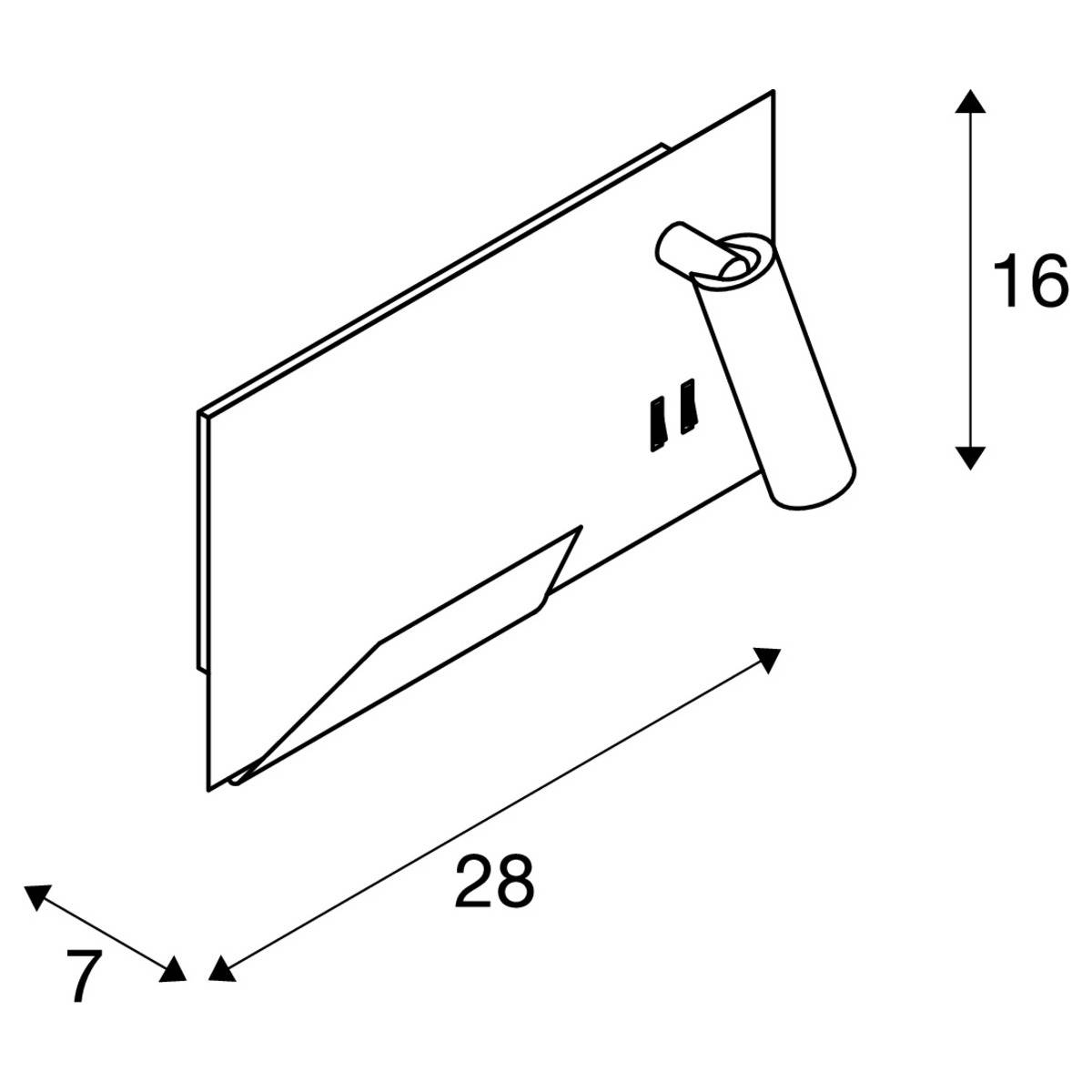 SLV SOMNILA SPOT 1003456 LED-Wandleuchte LED fest eingebaut 13W Schwarz