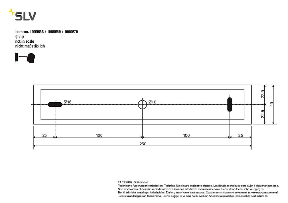 SLV Q-LINE ® 1000670 Wandleuchte LED fest eingebaut 45W Grau