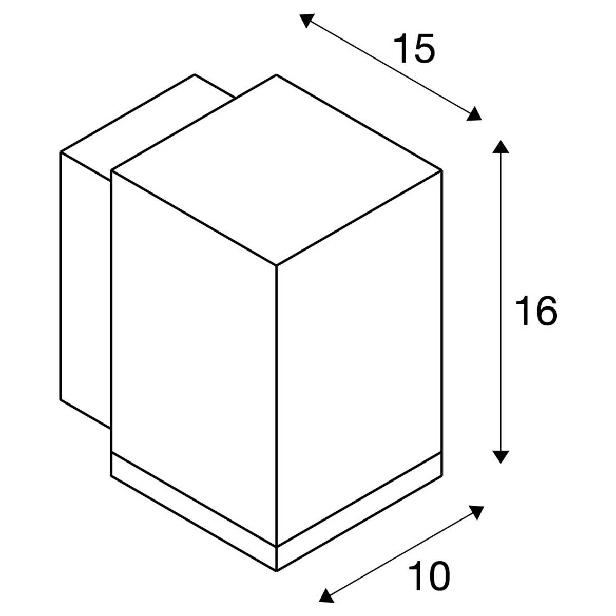 SLV ENOLA SQUARE M 1003417 LED-Außenwandleuchte LED fest eingebaut 10W Anthrazit