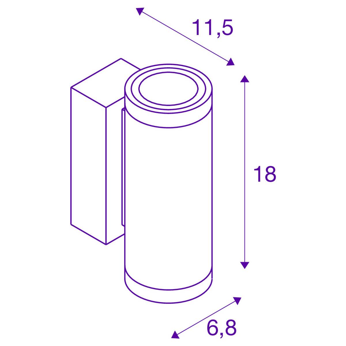 SLV ENOLA ROUND S UP/DOWN 1003424 LED-Außenwandleuchte LED fest eingebaut 7W Anthrazit