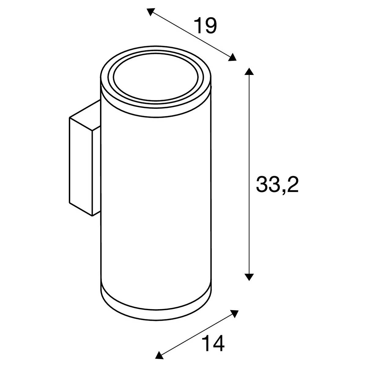 SLV ENOLA ROUND L UP/DOWN 1003441 LED-Außenwandleuchte LED fest eingebaut 53W Anthrazit