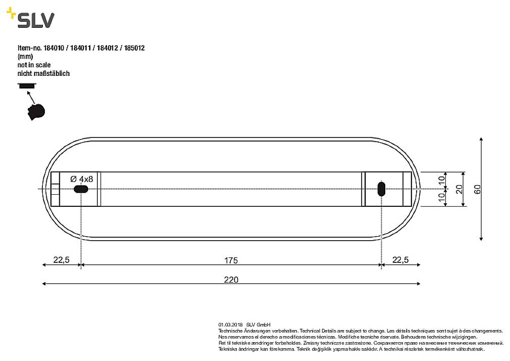 SLV Hochvolt-Schienensystem-Komponente Endeinspeiser Grau 184012 EASYTEC® II