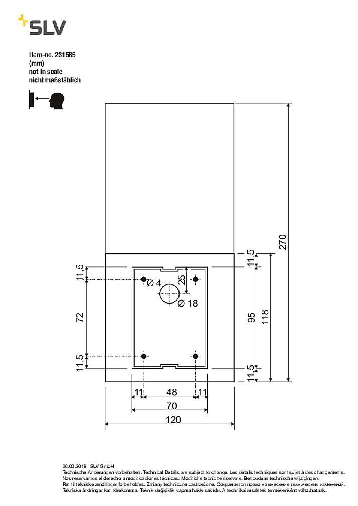 SLV F-POL 231585 LED-Außenwandleuchte E27 20W Anthrazit
