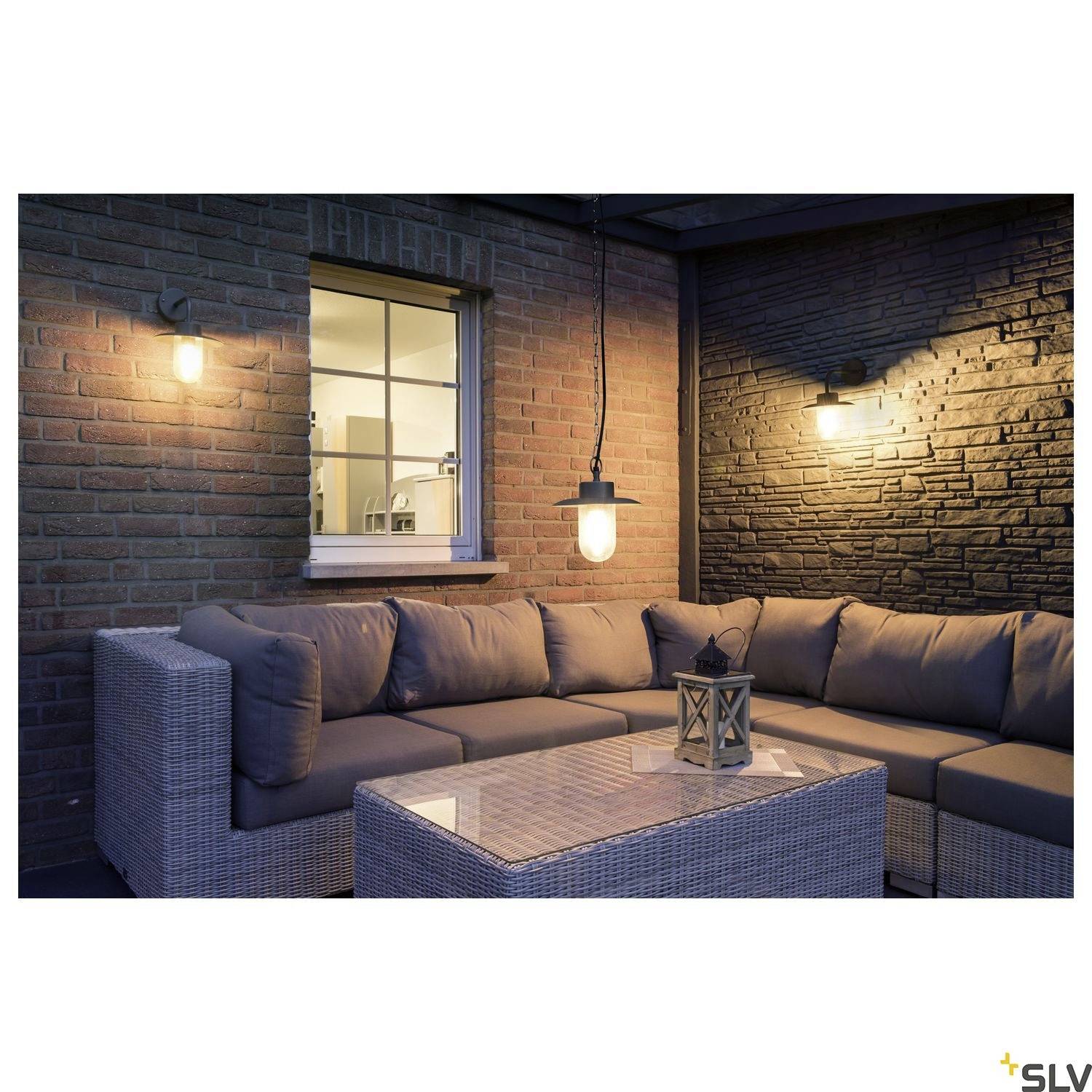 SLV MOLAT 1000820 LED-Außenwandleuchte E27 60W Anthrazit