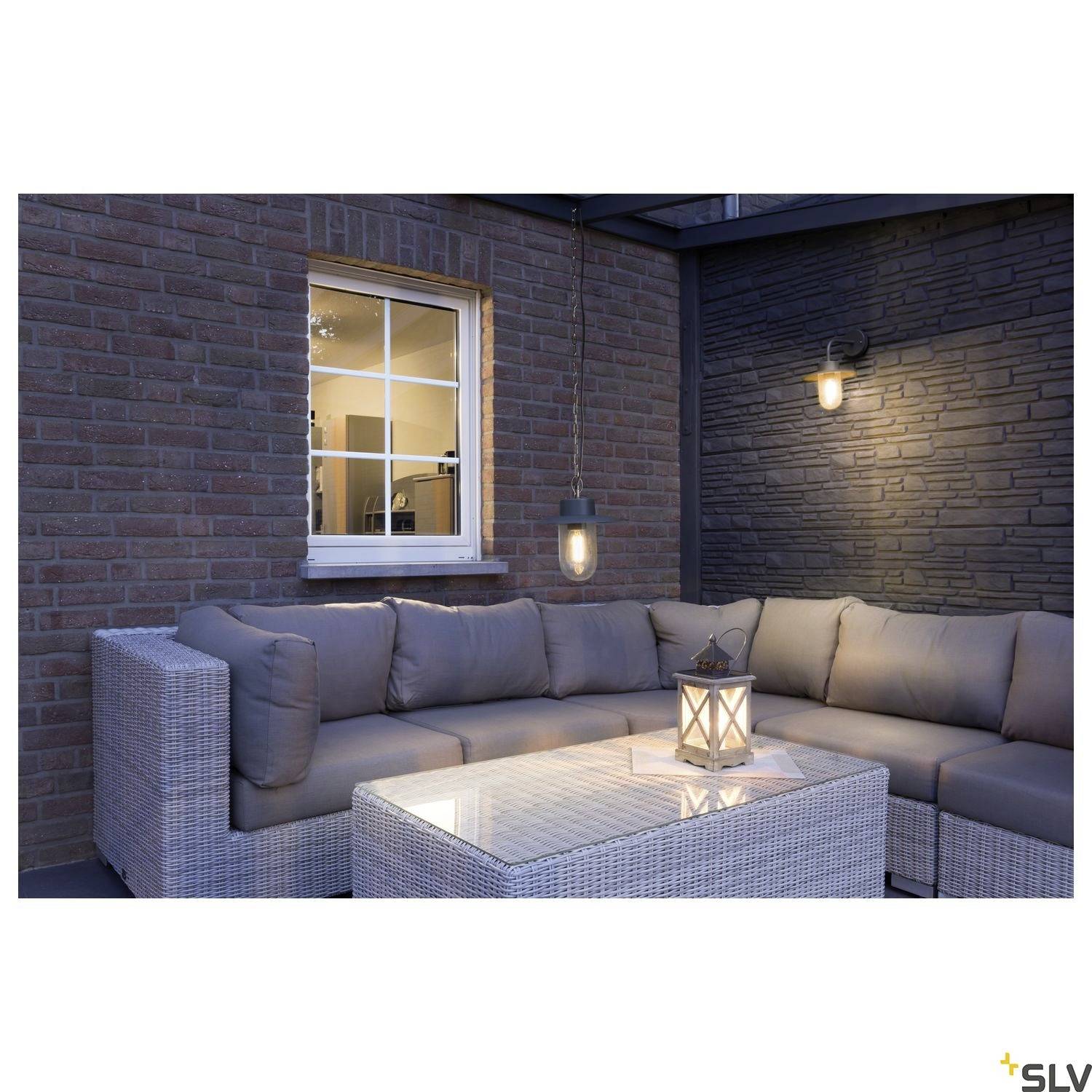 SLV MOLAT 1000820 LED-Außenwandleuchte E27 60W Anthrazit