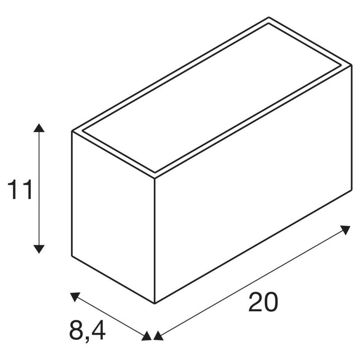 SLV SITRA M 1005151 LED-Außenwandleuchte LED fest eingebaut 14W Anthrazit