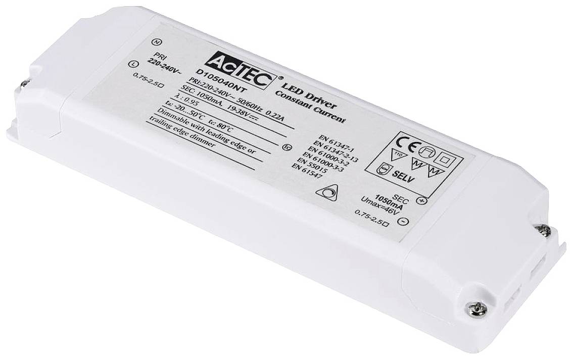 SLV 464804 LED-Treiber 40W 1050mA 19V dimmbar 1St.