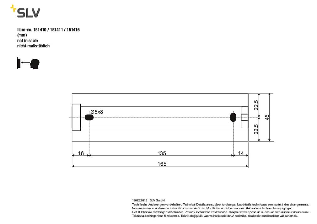 SLV OSSA 300 151411 Wandleuchte R7s 120W Weiß