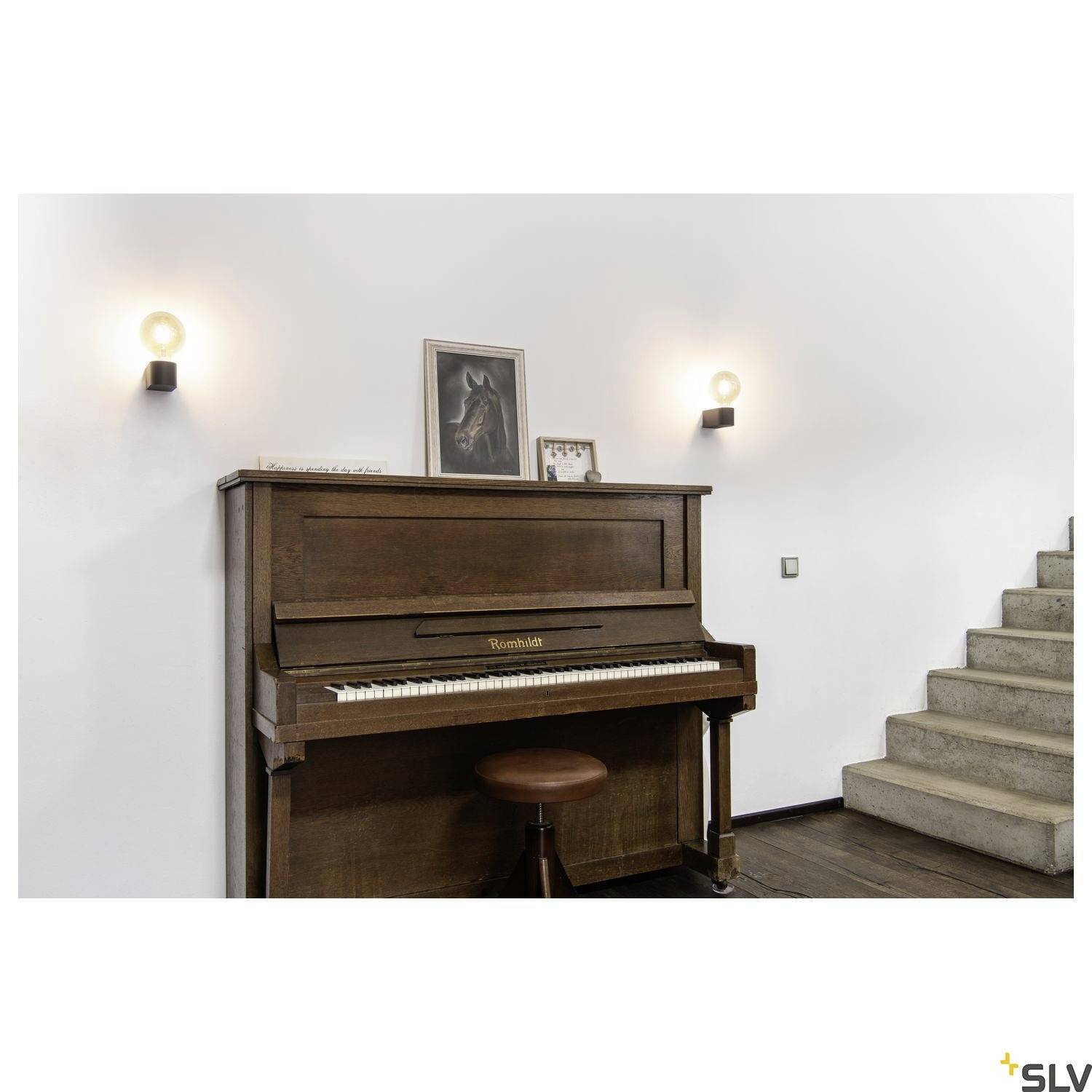 SLV FITU CUBE 1004738 Wandleuchte E27 20W Schwarz