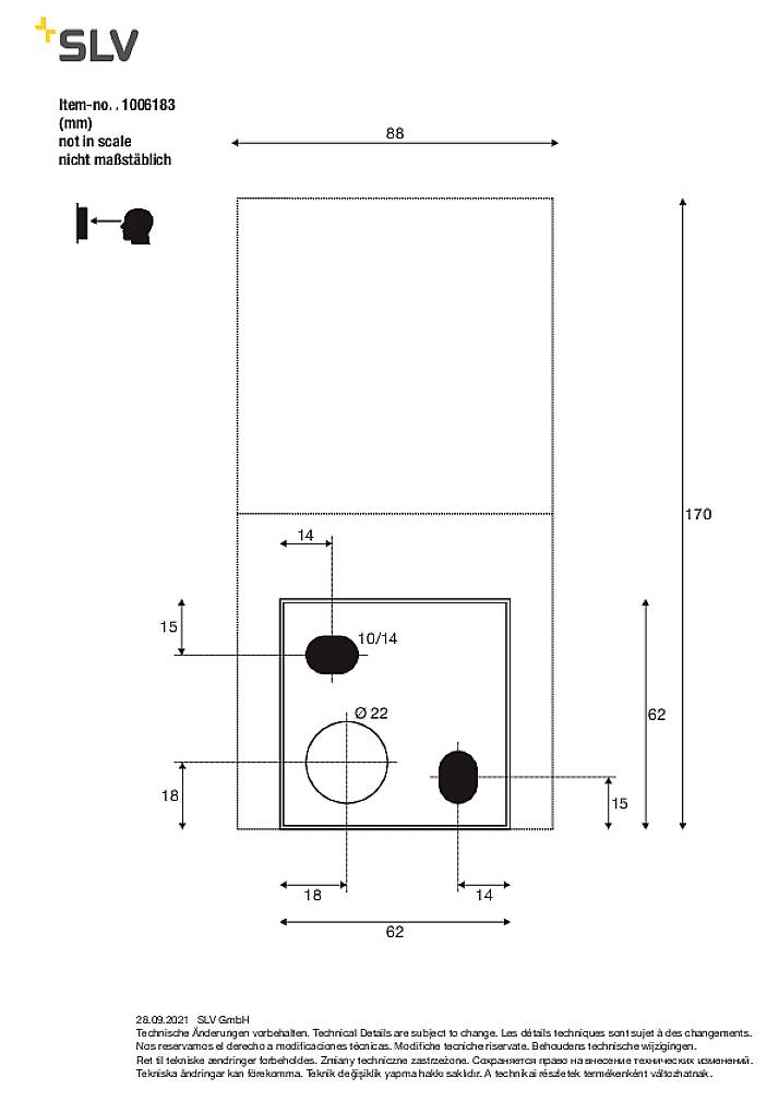 SLV GRAFIT 1006183 Wandleuchte E27 Anthrazit