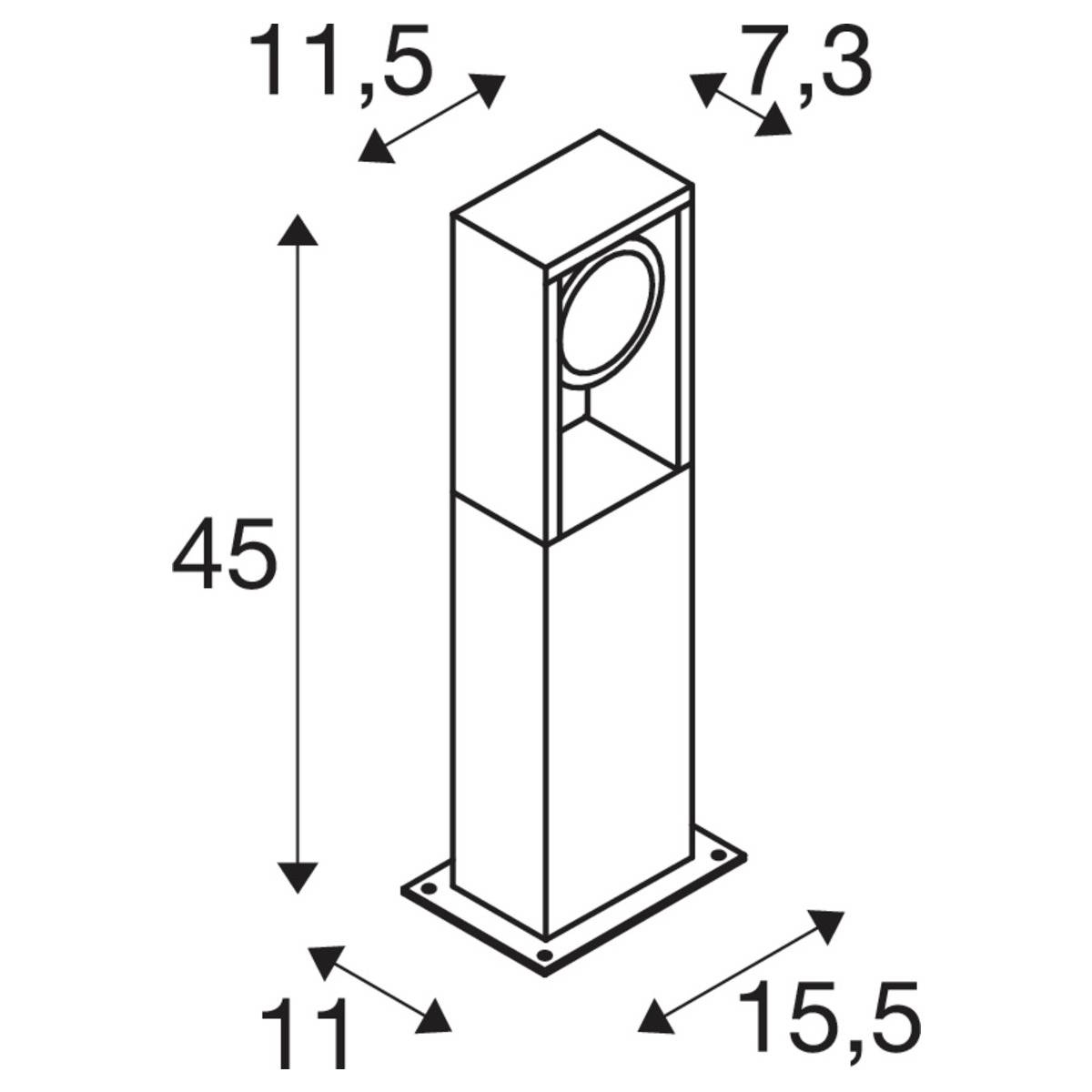 SLV 1004749 ESKINA FRAME 45 LED-Außenstandleuchte LED fest eingebaut 15W Anthrazit