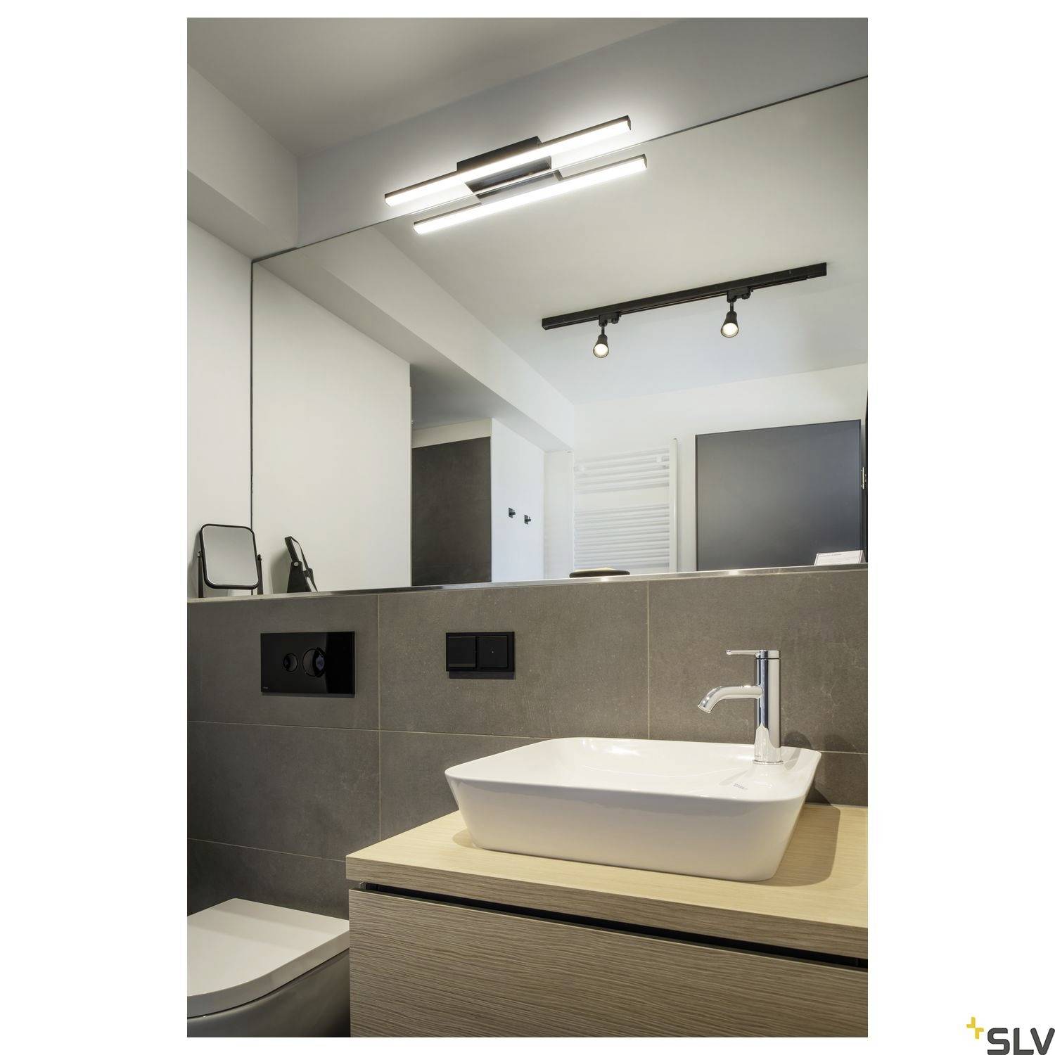 SLV GLENOS ® 60 1003506 LED-Spiegelleuchte 12W Warmweiß bis Neutralweiß Schwarz