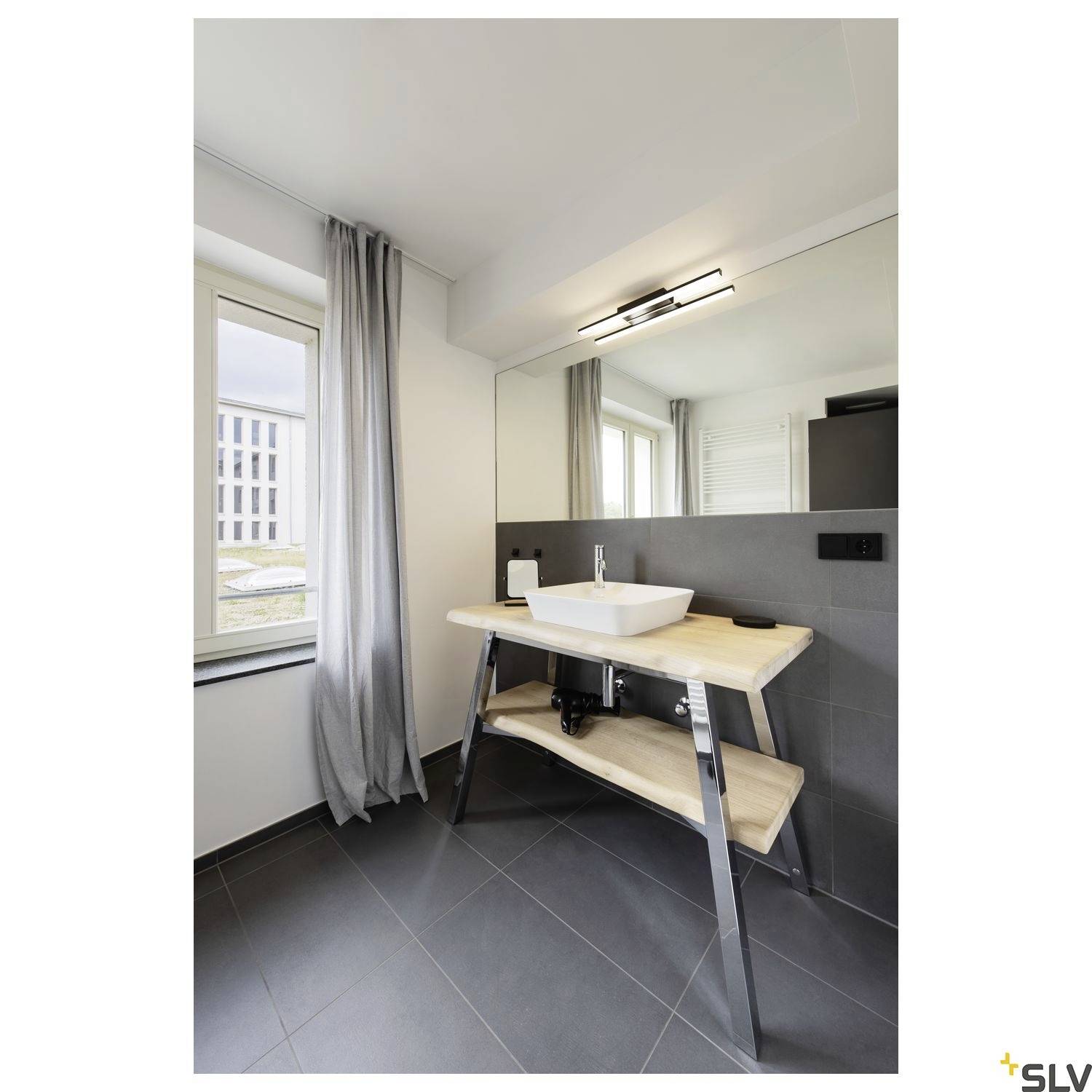 SLV GLENOS ® 60 1003506 LED-Spiegelleuchte 12W Warmweiß bis Neutralweiß Schwarz