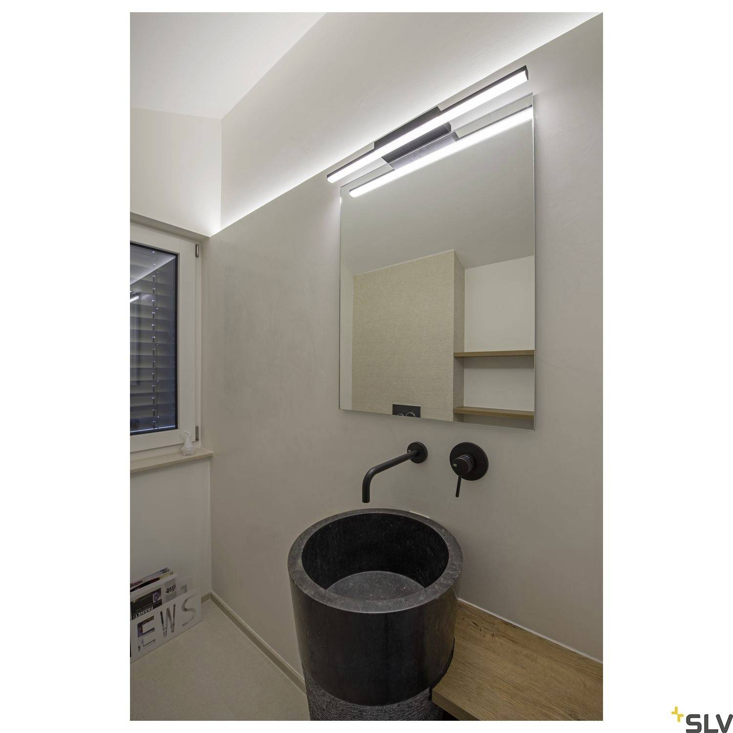 SLV GLENOS ® 60 1003506 LED-Spiegelleuchte 12W Warmweiß bis Neutralweiß Schwarz