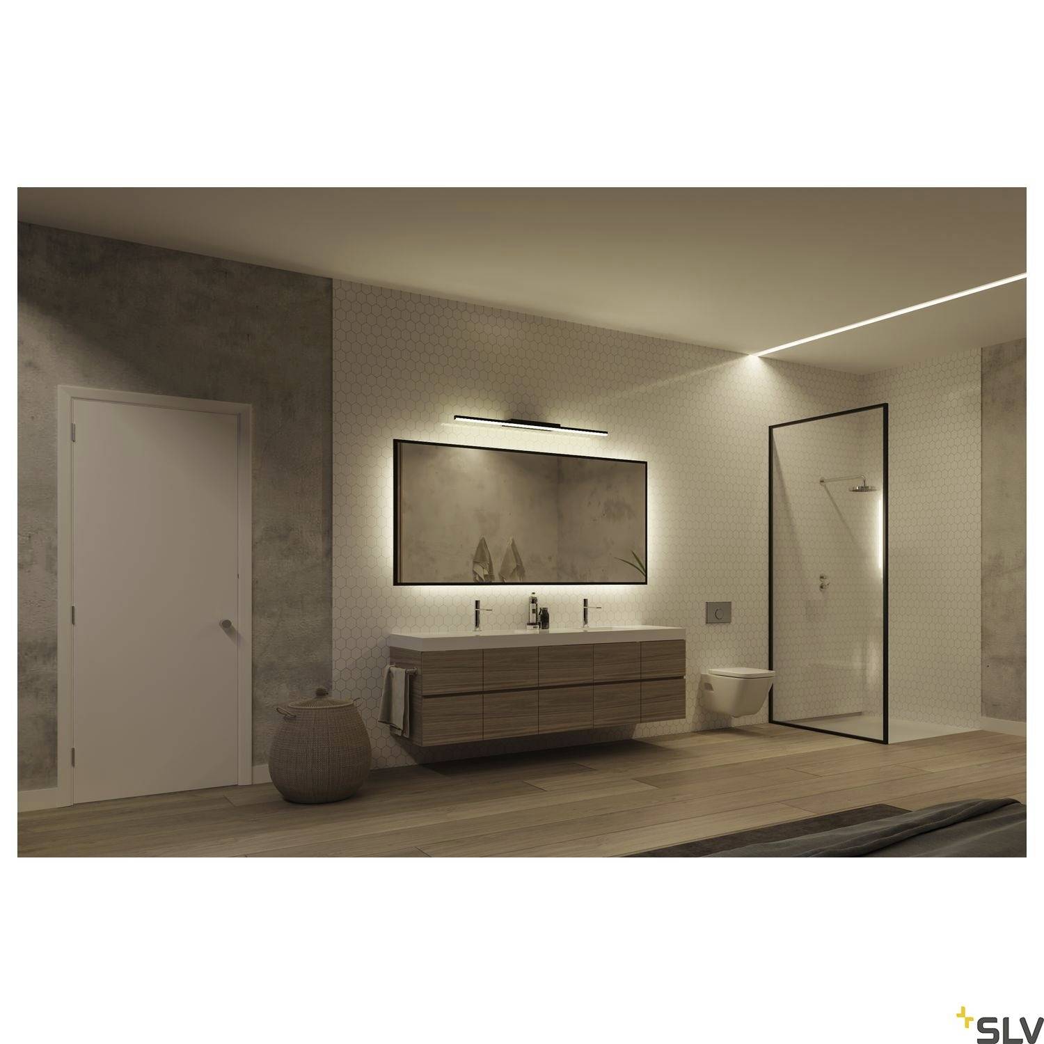 SLV GLENOS ® 60 1003506 LED-Spiegelleuchte 12W Warmweiß bis Neutralweiß Schwarz