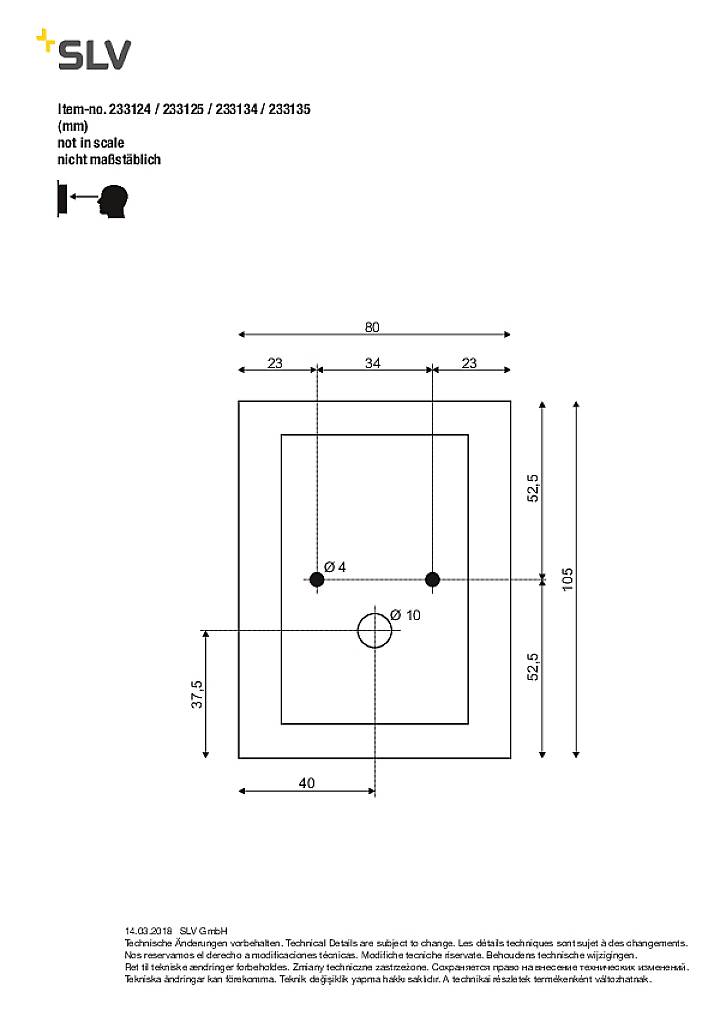 SLV MYRA DISPLAY 233134 LED-Außenwandleuchte GU10 50W Grau