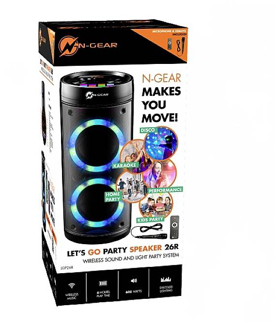 N-Gear Portable Bluetooth Speaker 600W Karaoke-Anlage