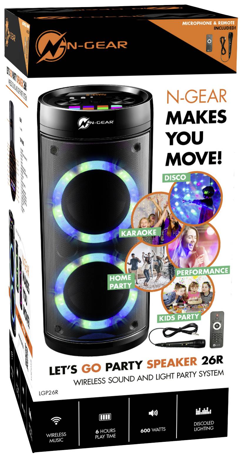 N-Gear Portable Bluetooth Speaker 600W Karaoke-Anlage