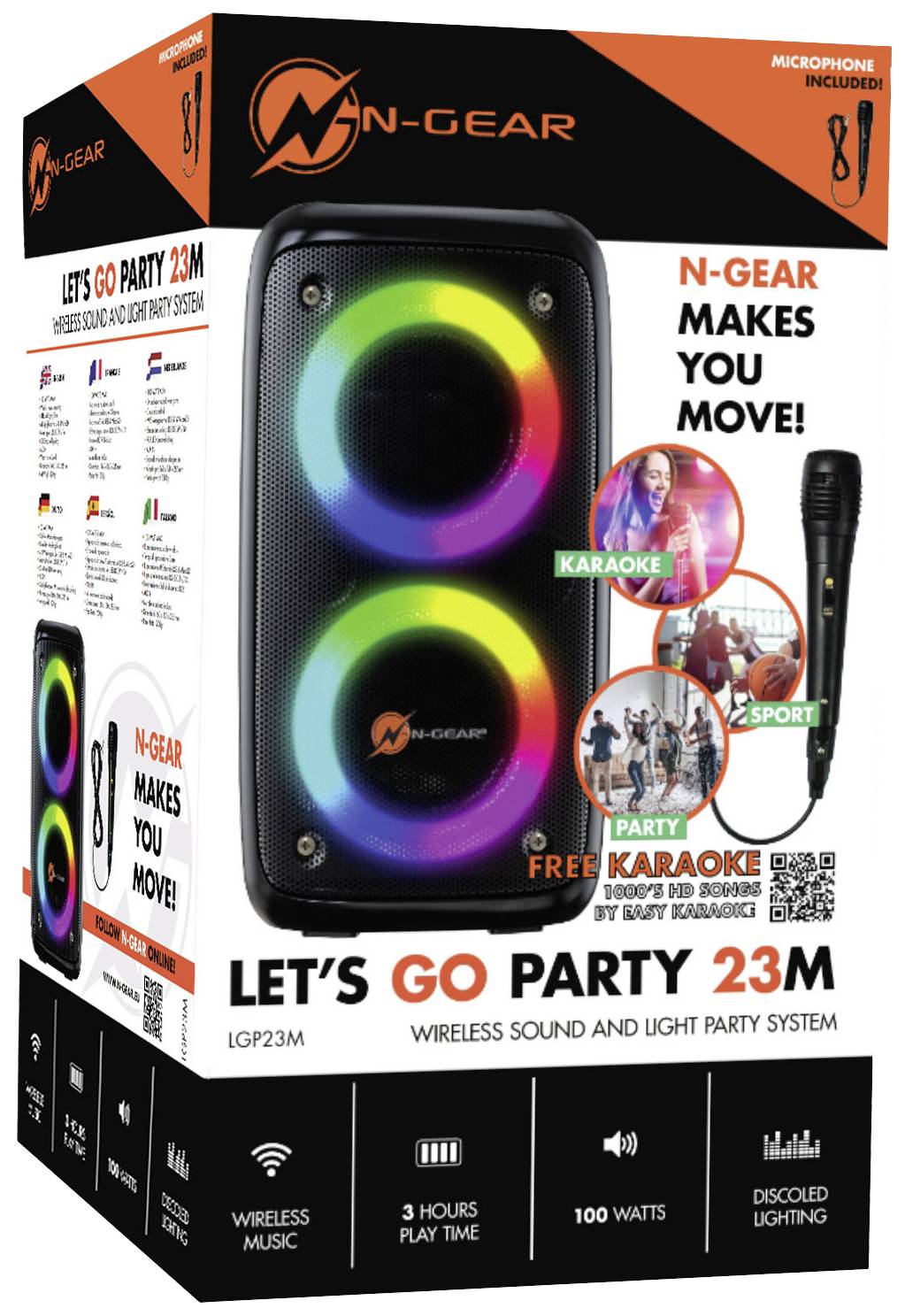 N-Gear Portable Party Bluetooth Speaker LGP23 Karaoke-Anlage