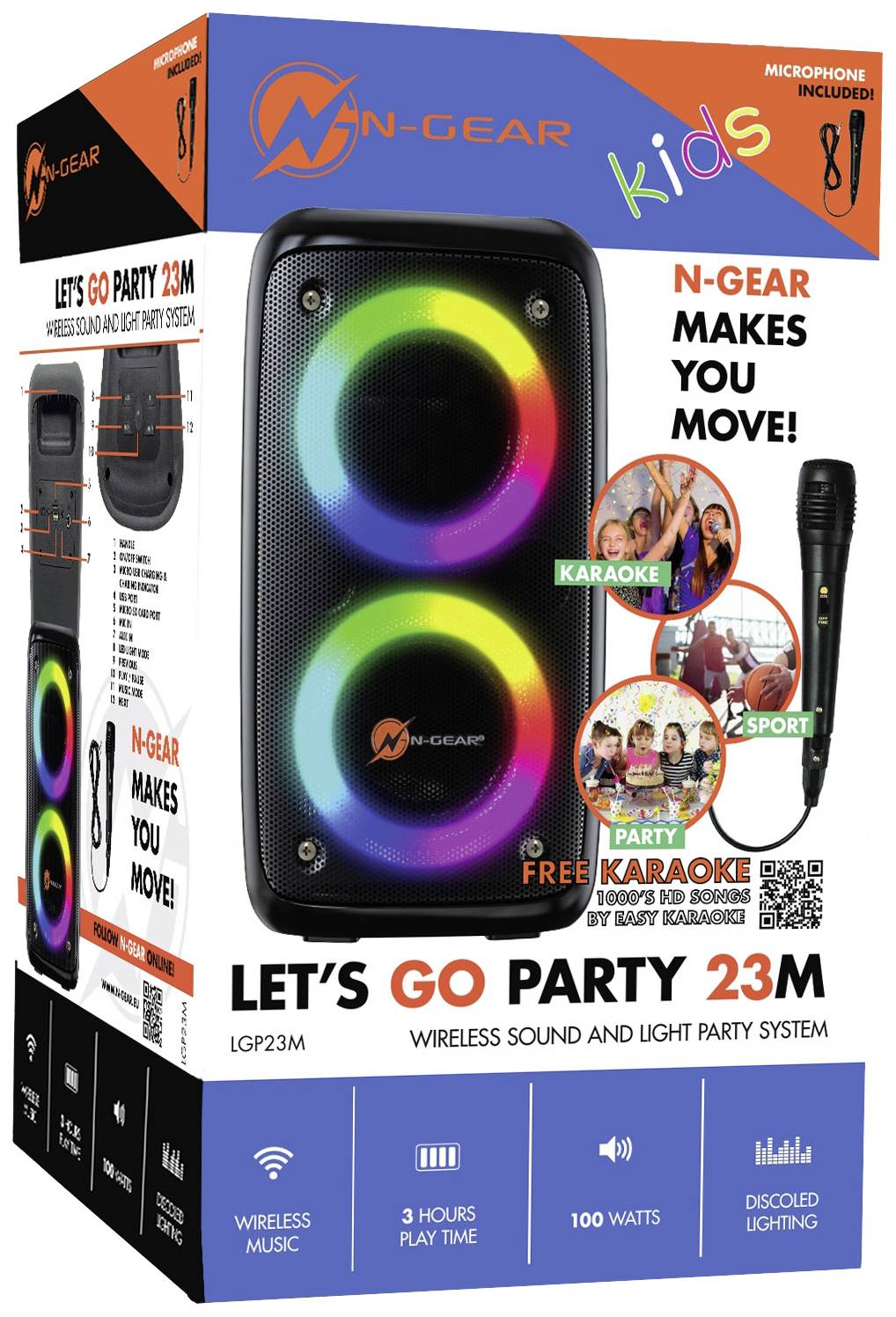 N-Gear Portable Party Bluetooth Speaker LGP23 Karaoke-Anlage