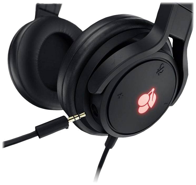CHERRY JA-2200-2 Gaming On Ear Headset kabelgebunden 7.1 Surround Schwarz Mikrofon-Stummschaltung, Lautstärkeregelung, Faltbar