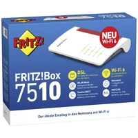 AVM FRITZ!Box 7510 WLAN Router mit Modem Integriertes Modem: VDSL, ADSL 2.4GHz 600MBit/s AVM FRITZ!Box 7510 WLAN Router mit Modem Integriertes Modem: VDSL, ADSL 2.4GHz 600MBit/s