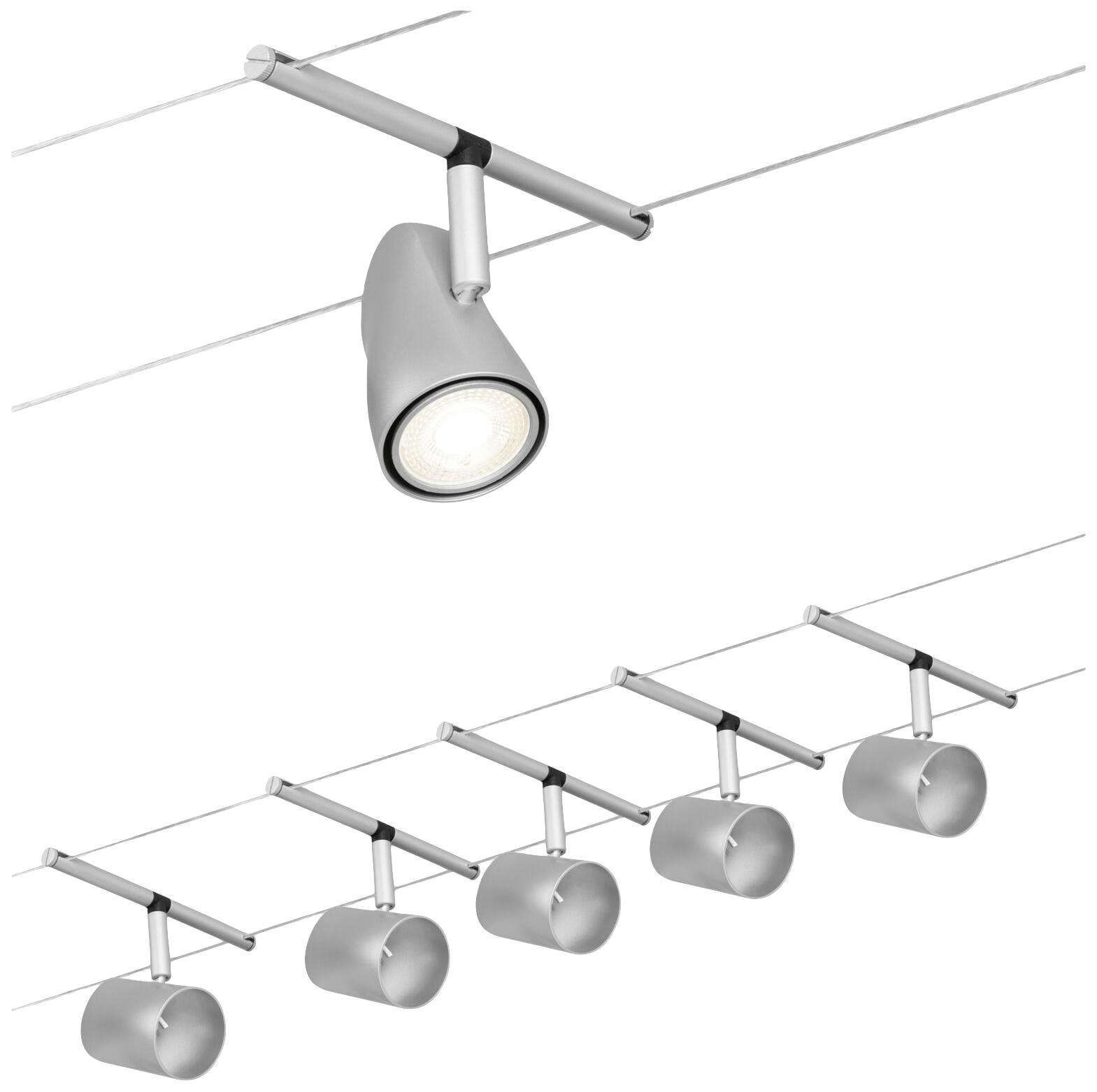 Paulmann 94465 Seil-Basissystem GU5.3 Chrom (matt), Chrom