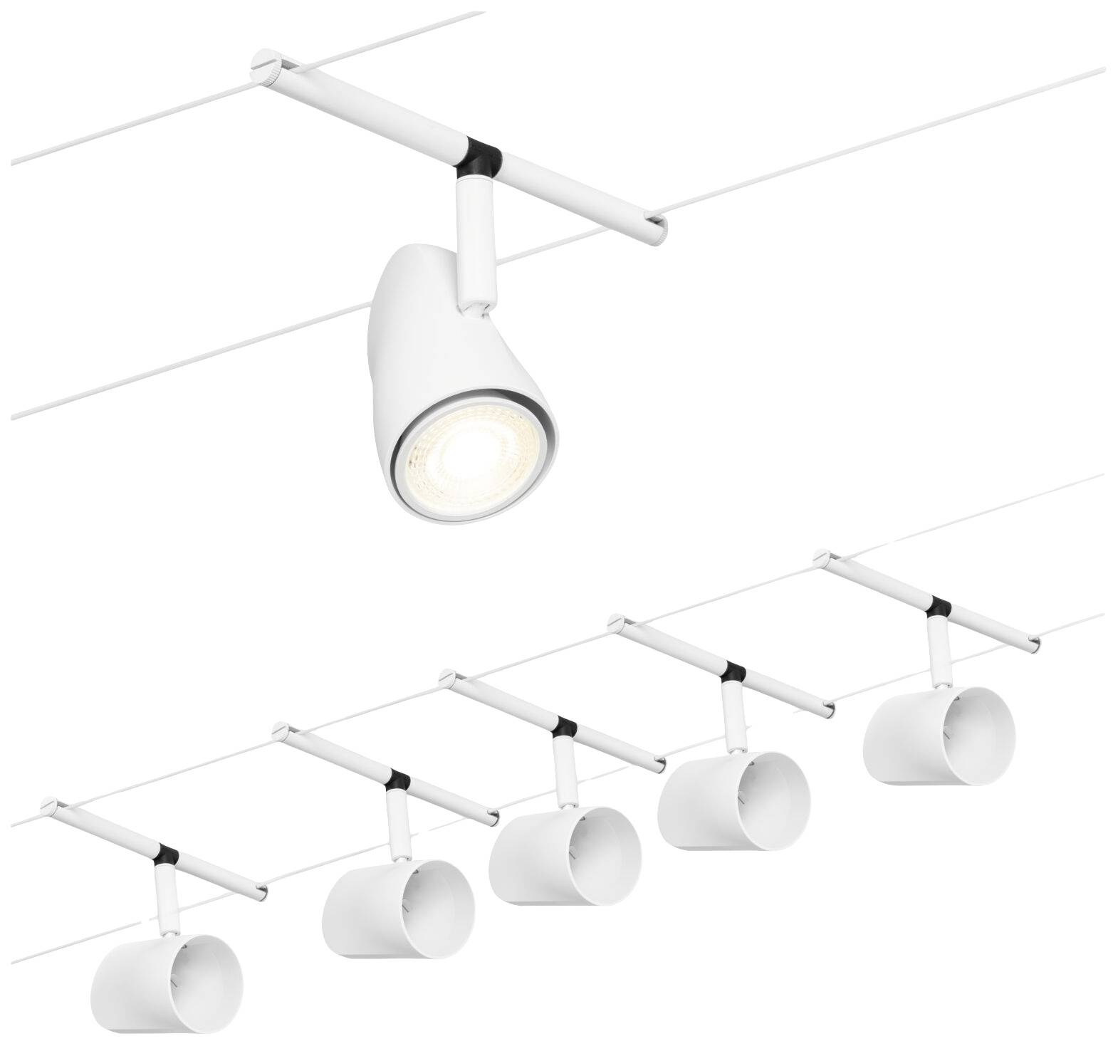 Paulmann 94467 Seil-Basissystem GU5.3 Weiß (matt), Chrom
