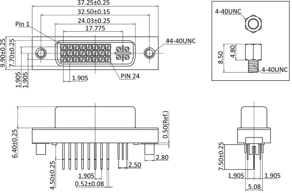 Econ connect DADB29MC DVI-Steckverbinder Buchse, Einbau vertikal Polzahl: 29 Tray