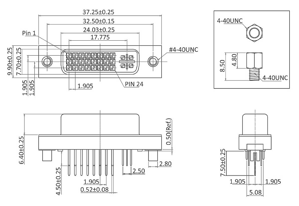 Econ connect DADB29MC DVI-Steckverbinder Buchse, Einbau vertikal Polzahl: 29 Tray
