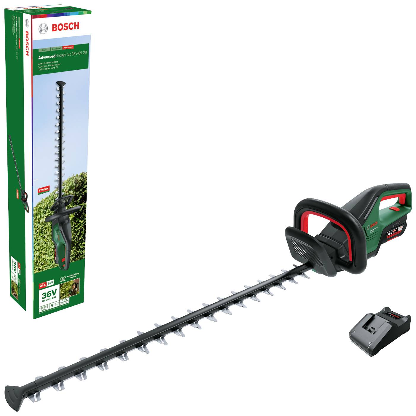 Bosch Home and Garden AdvancedHedgecut 36V-65-28 Akku Heckenschere inkl. Akku, inkl. Ladegerät 36 V Li-Ion